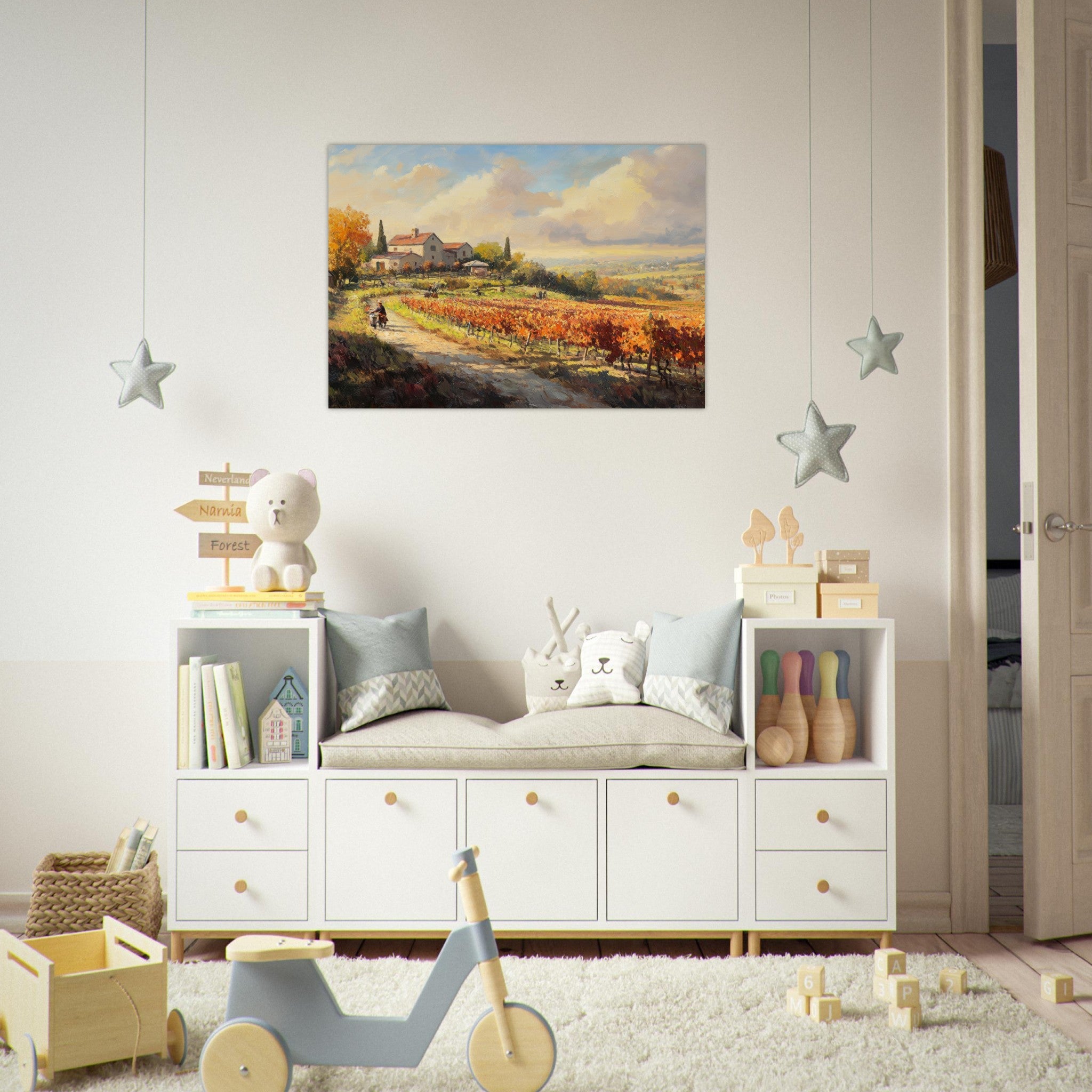 Aluminum Print Landscape - Autumn Vineyard Harvest A picturesque vineyards 4 - Shop Ai Art WebShop - Digital Art online Store