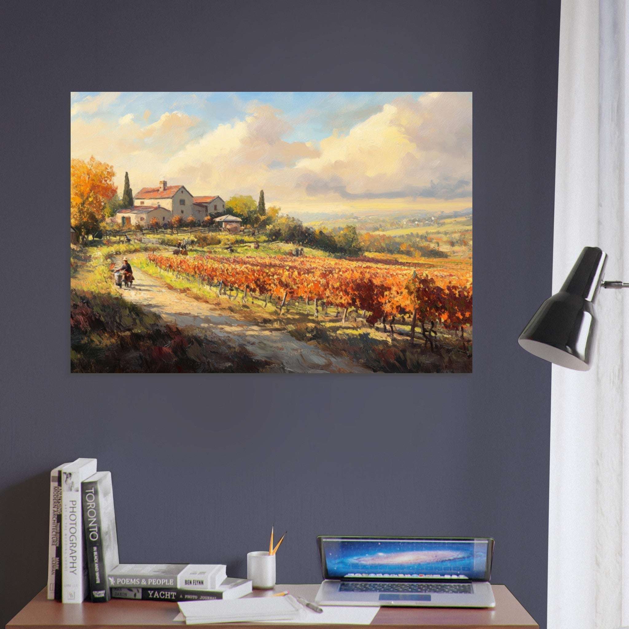 Aluminum Print Landscape - Autumn Vineyard Harvest A picturesque vineyards 4 - Shop Ai Art WebShop - Digital Art online Store
