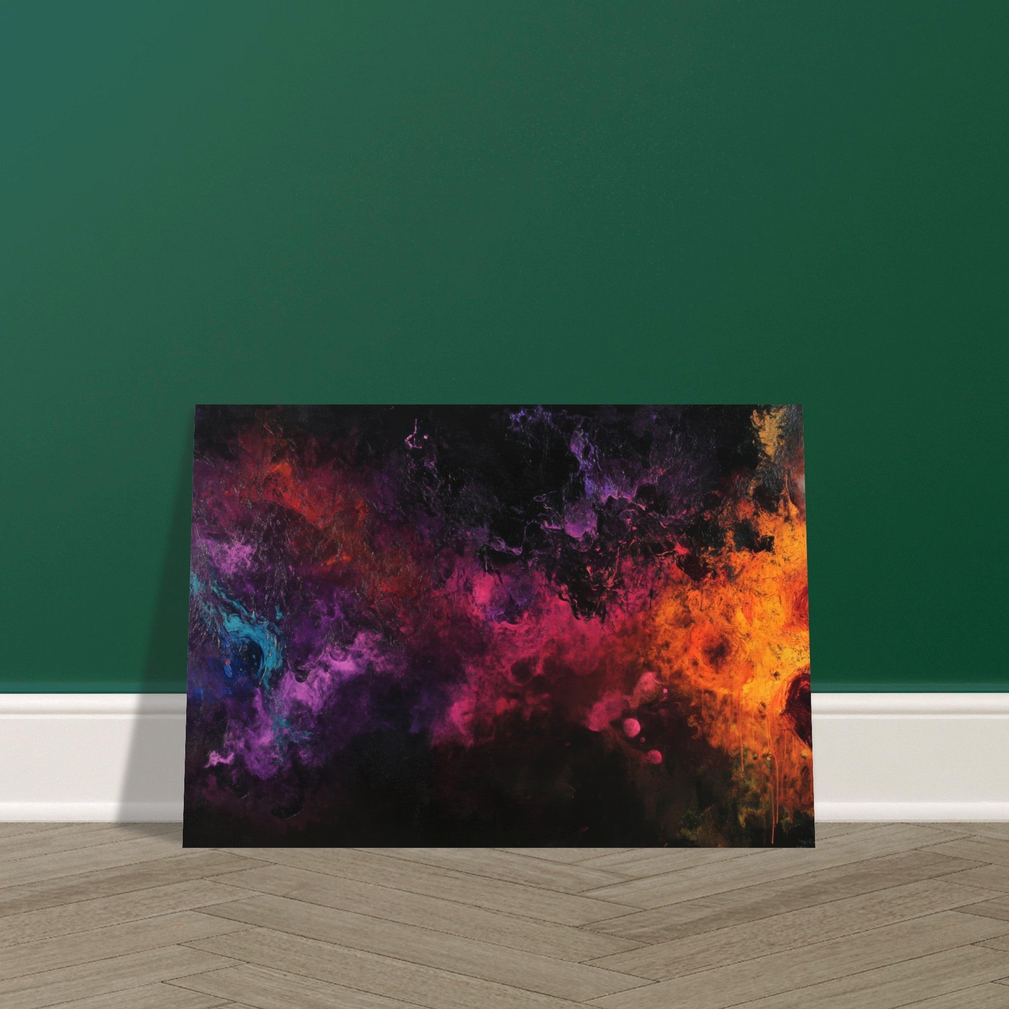 Aluminum Print Landscape - Chromatic Abyss A dark infinite void punctured 2 - Shop Ai Art WebShop - Digital Art online Store