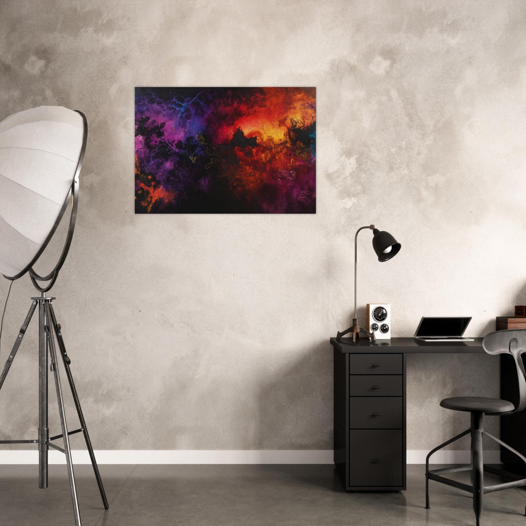 Aluminum Print Landscape - Chromatic Abyss A dark infinite void punctured 3 - Shop Ai Art WebShop - Digital Art online Store