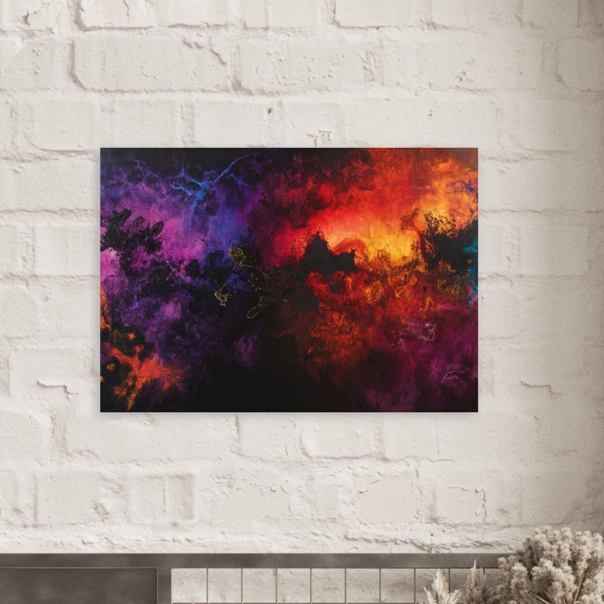 Aluminum Print Landscape - Chromatic Abyss A dark infinite void punctured 3 - Shop Ai Art WebShop - Digital Art online Store