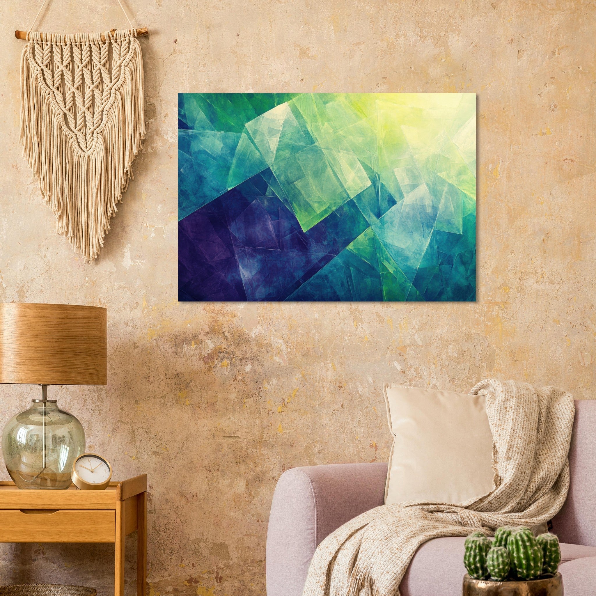 Aluminum Print Landscape - Fractured Realities Shattered geometric patterns - Shop Ai Art WebShop - Digital Art online Store