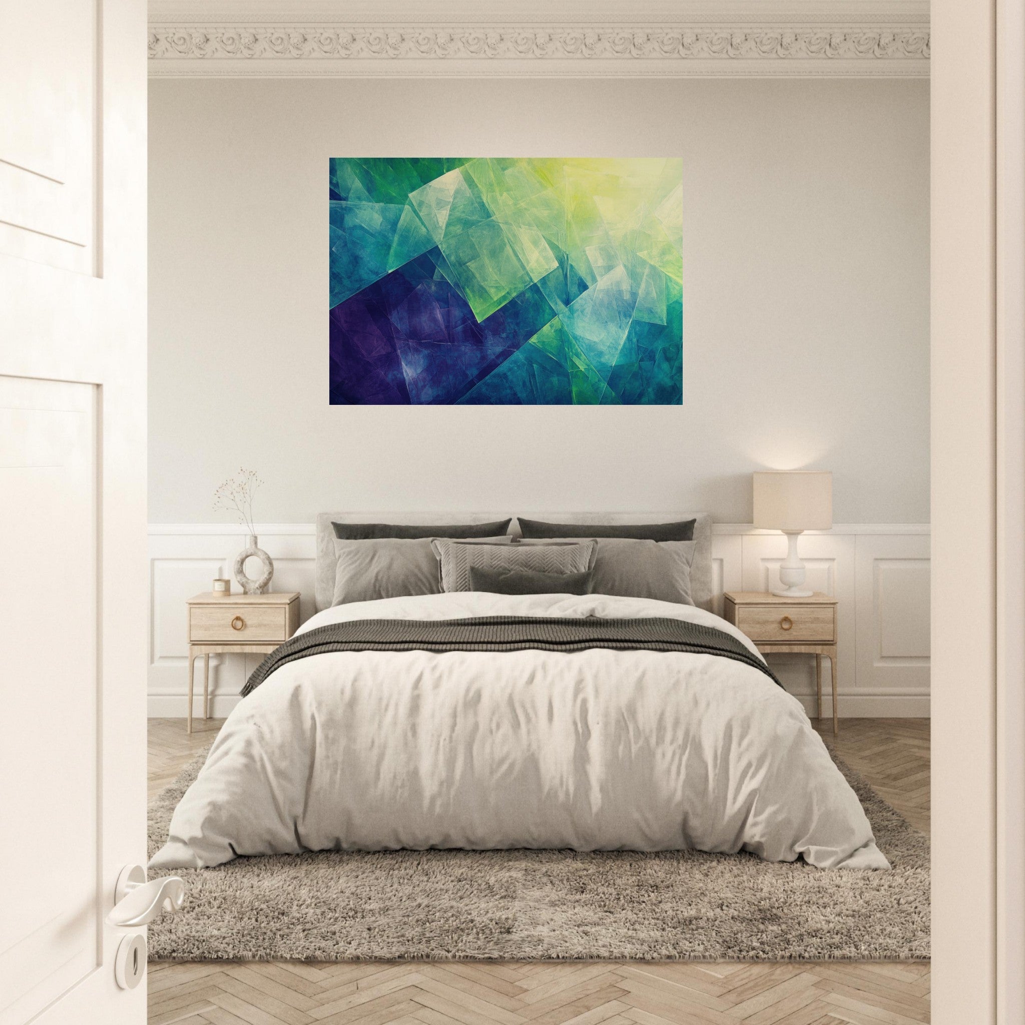 Aluminum Print Landscape - Fractured Realities Shattered geometric patterns - Shop Ai Art WebShop - Digital Art online Store