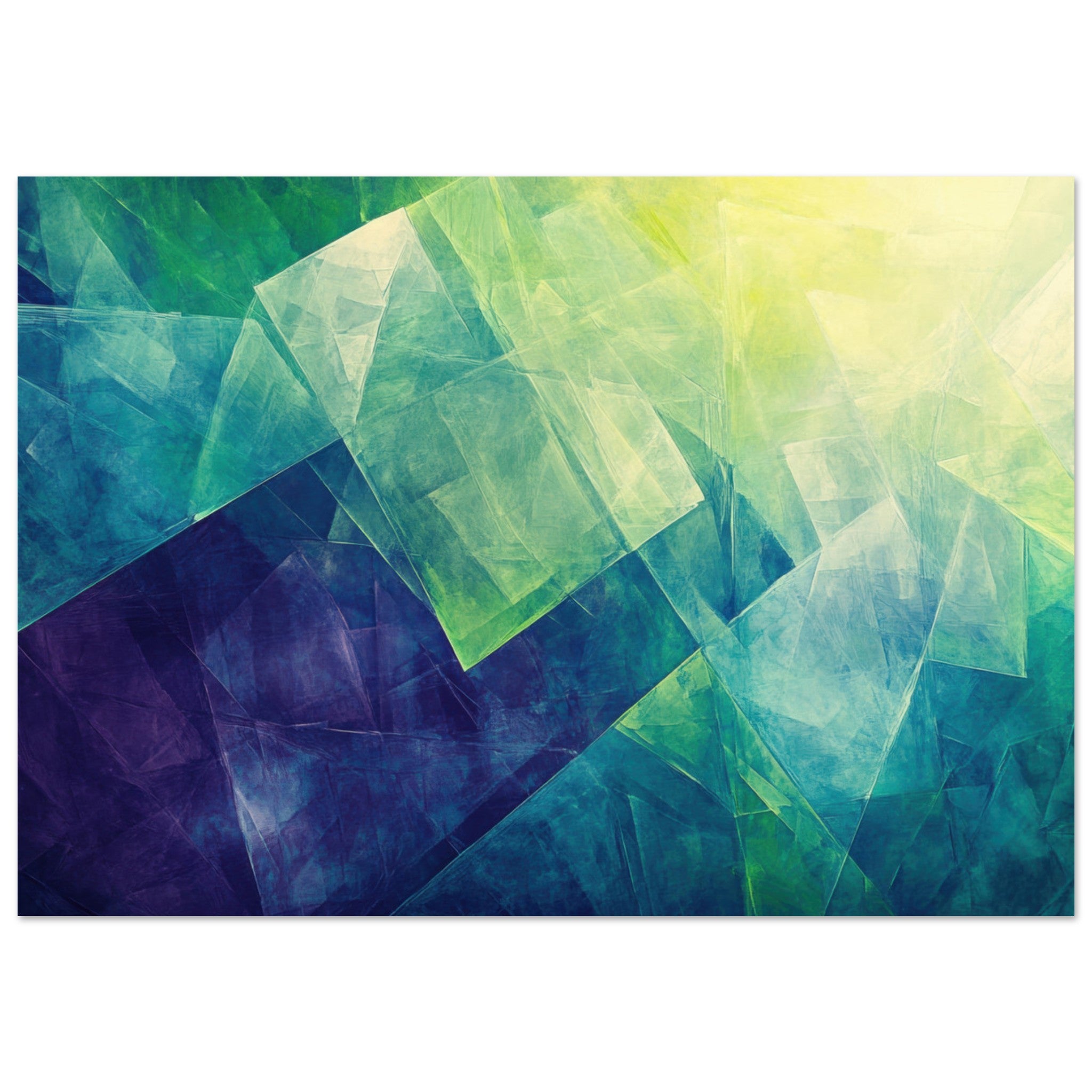 Aluminum Print Landscape - Fractured Realities Shattered geometric patterns - Shop Ai Art WebShop - Digital Art online Store