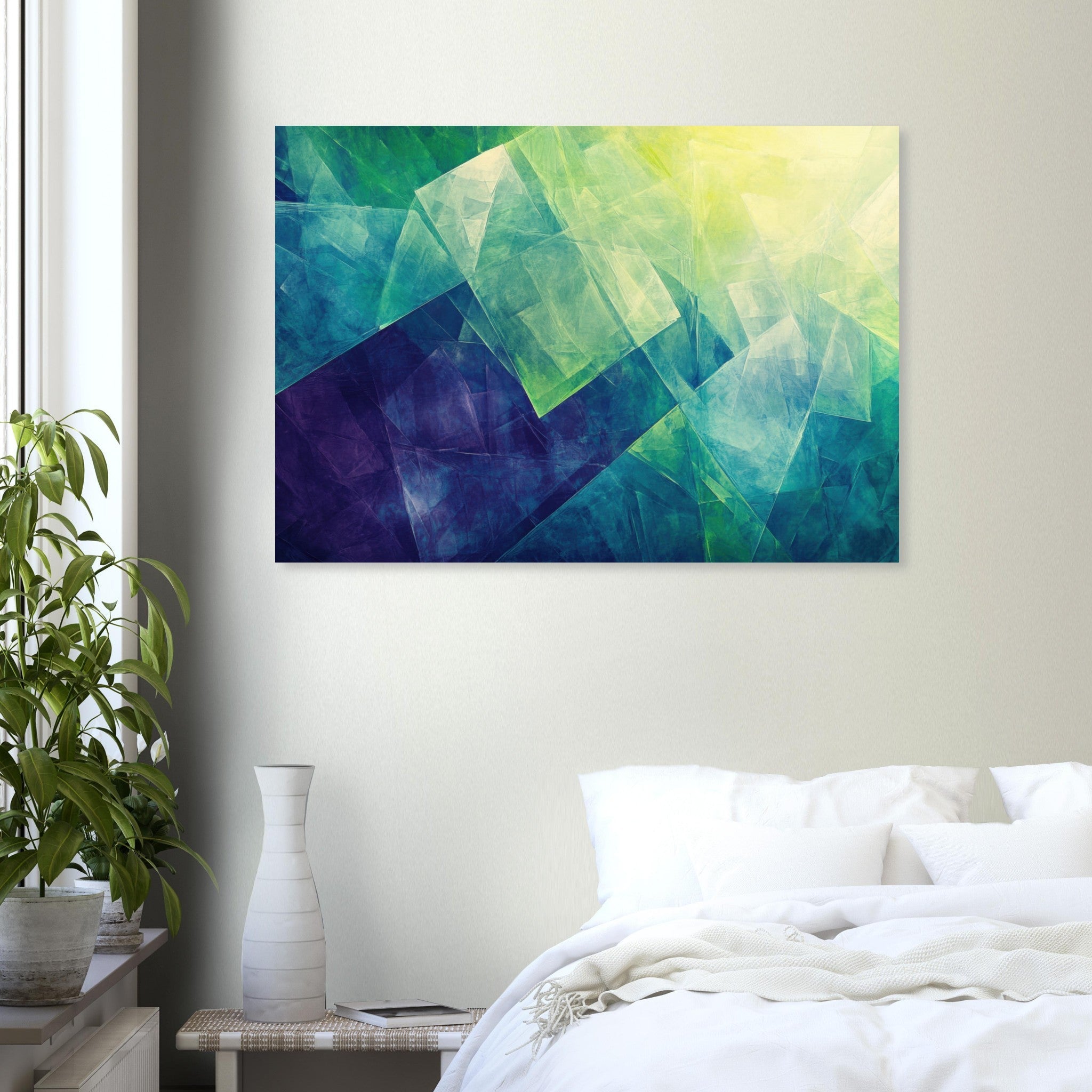 Aluminum Print Landscape - Fractured Realities Shattered geometric patterns - Shop Ai Art WebShop - Digital Art online Store