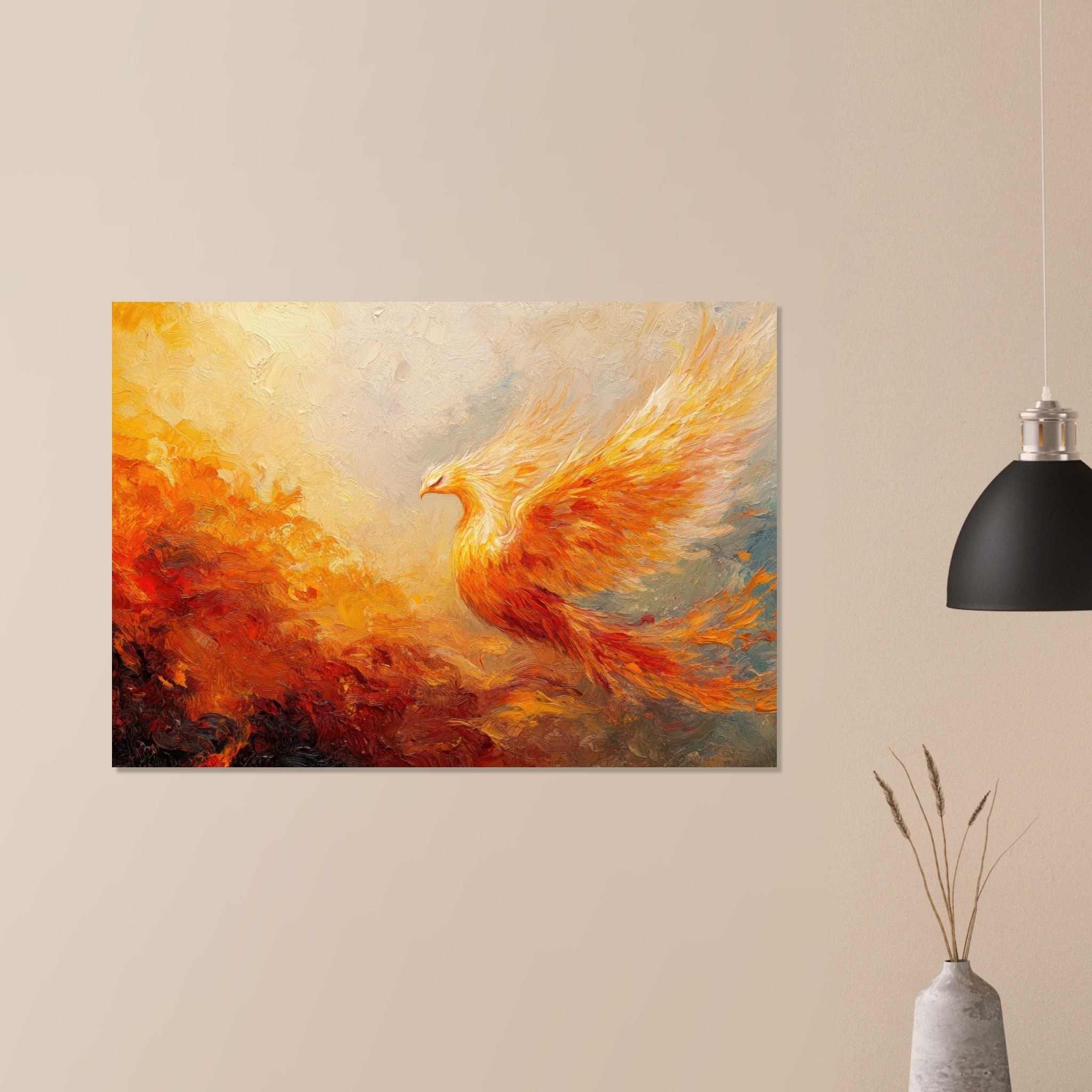 Aluminum Print Landscape - Impressionist Phoenix Rebirth Impressionism Did 2 - Shop Ai Art WebShop - Digital Art online Store