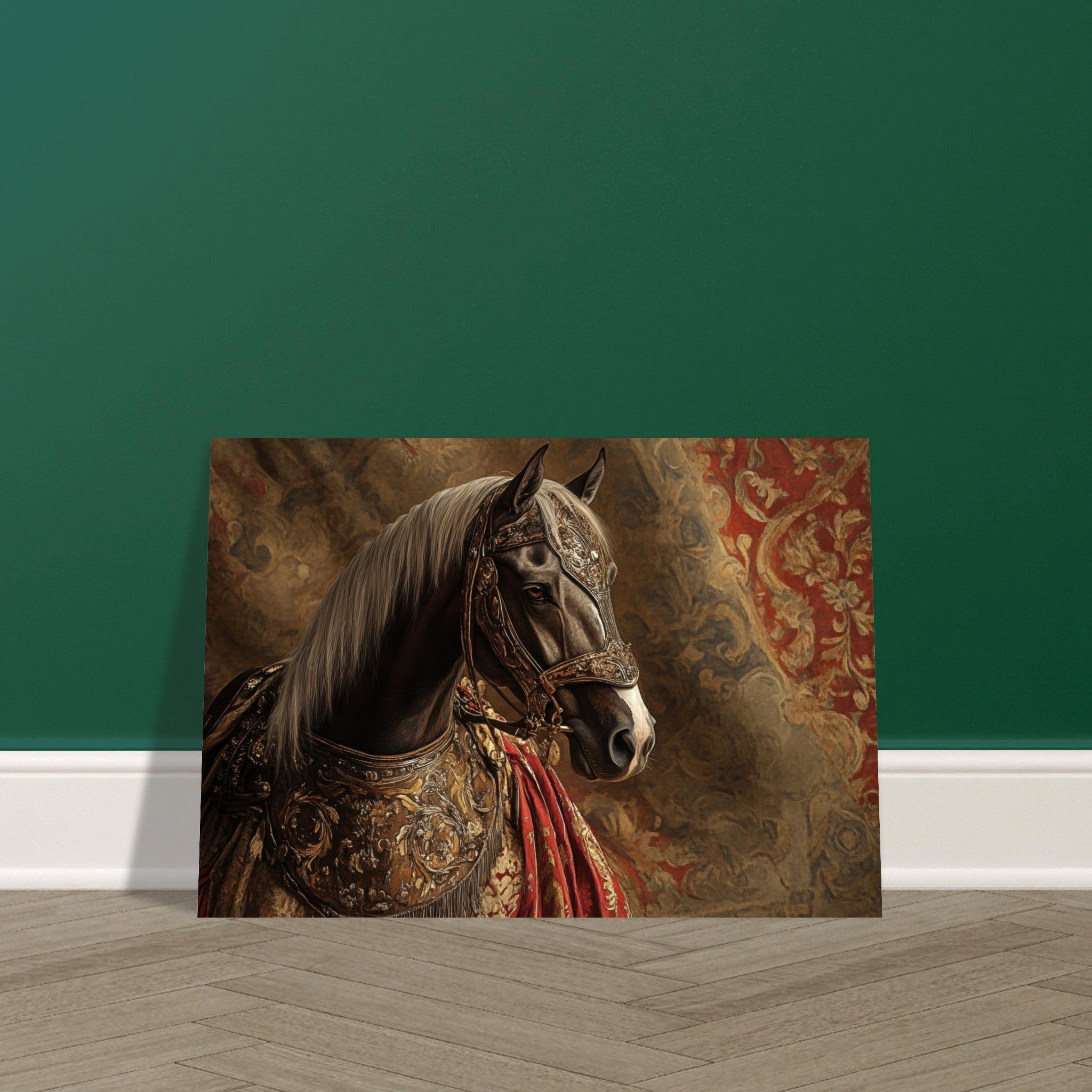 Aluminum Print Landscape - Renaissance Portrait of a Noble Horse A dignified - Shop Ai Art WebShop - Digital Art online Store