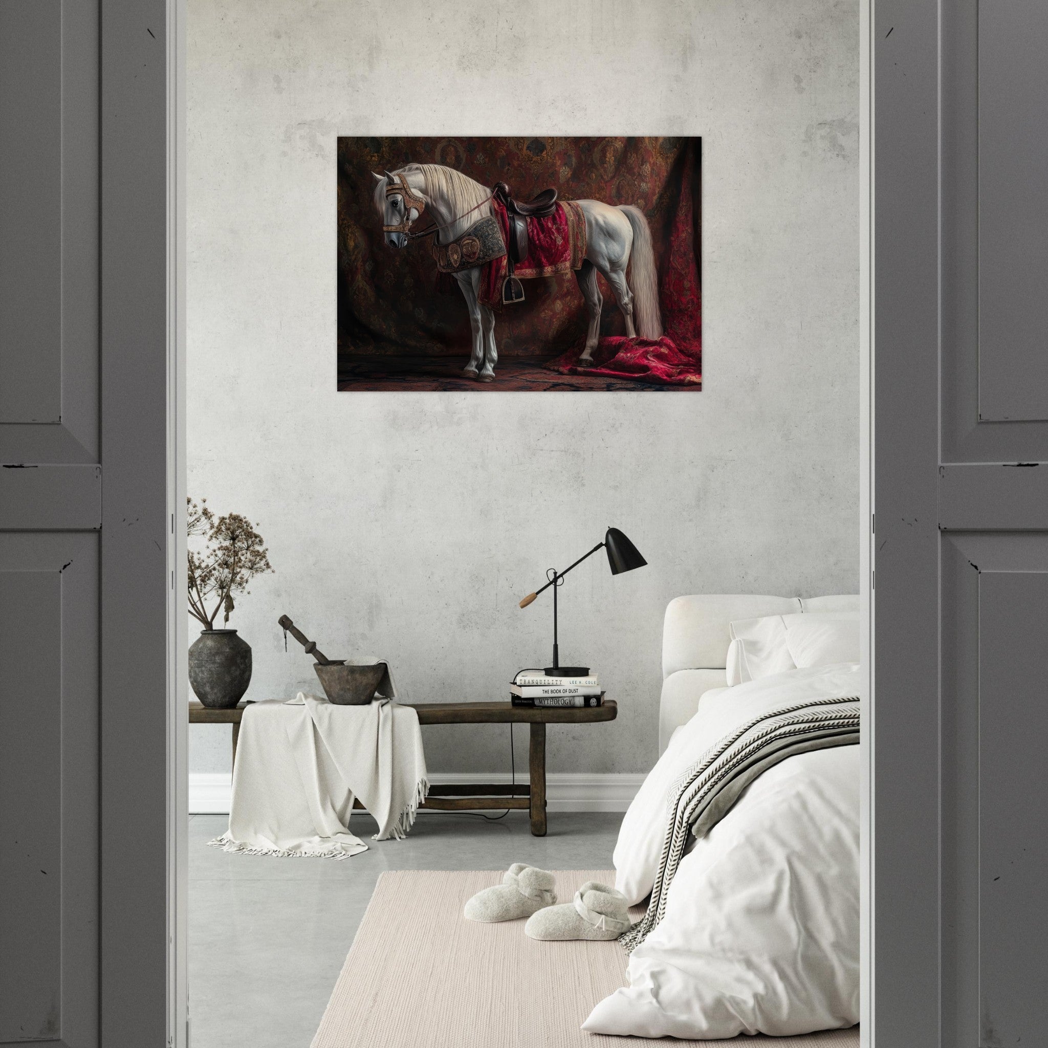 Aluminum Print Landscape - Renaissance Portrait of a Noble Horse A dignified 4 - Shop Ai Art WebShop - Digital Art online Store