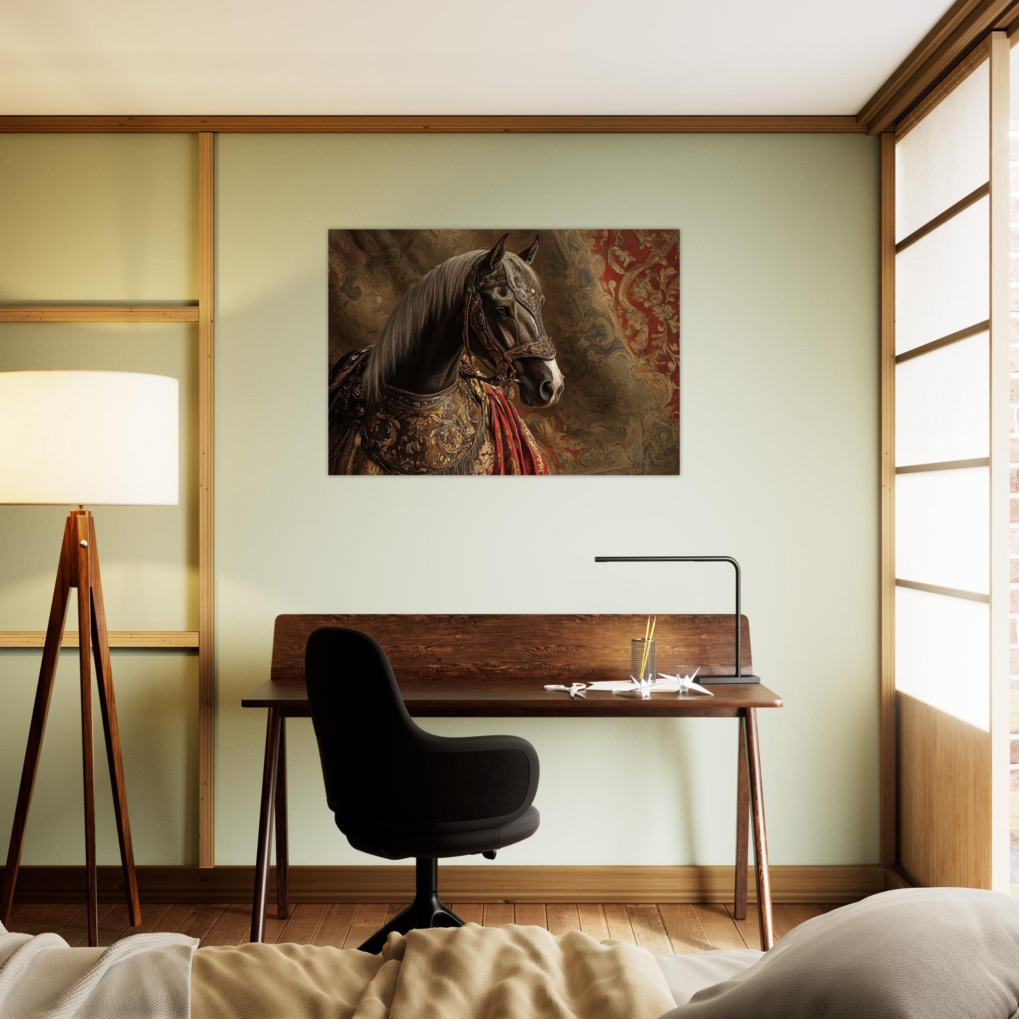 Aluminum Print Landscape - Renaissance Portrait of a Noble Horse A dignified - Shop Ai Art WebShop - Digital Art online Store