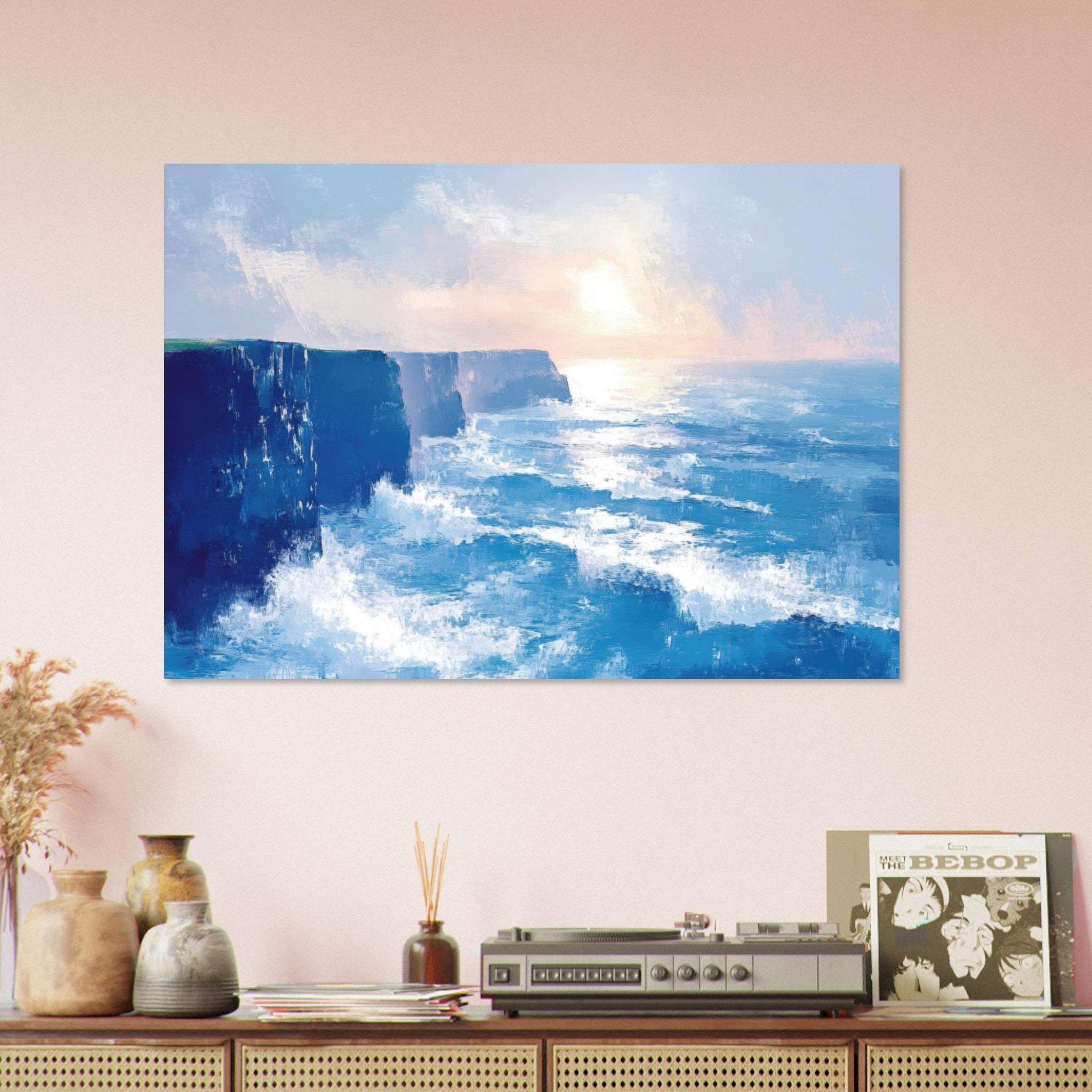 Aluminum Print Landscape - Seaside Cliff at Sunrise A breathtaking Empress 2 - Shop Ai Art WebShop - Digital Art online Store