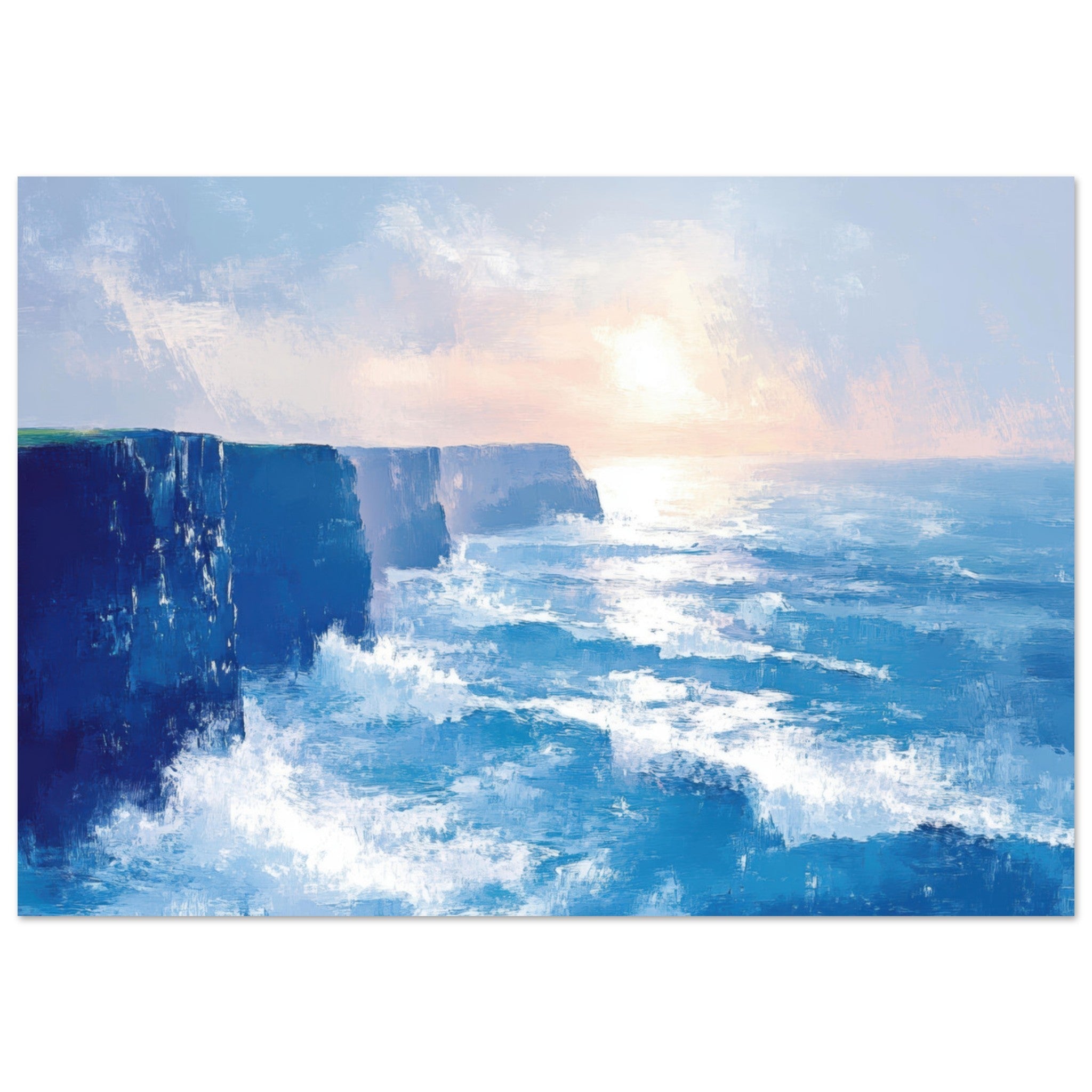 Aluminum Print Landscape - Seaside Cliff at Sunrise A breathtaking Empress 2 - Shop Ai Art WebShop - Digital Art online Store
