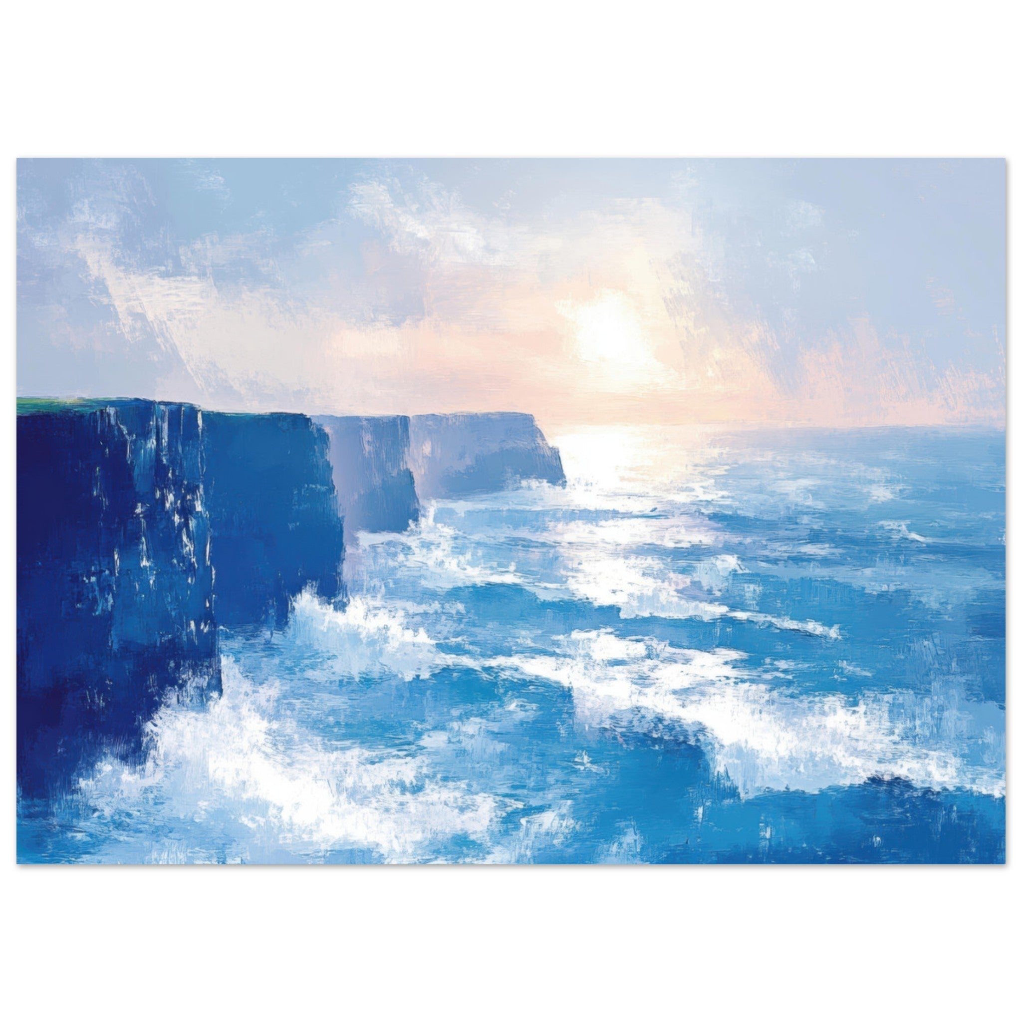 Aluminum Print Landscape - Seaside Cliff at Sunrise A breathtaking Empress 2 - Shop Ai Art WebShop - Digital Art online Store