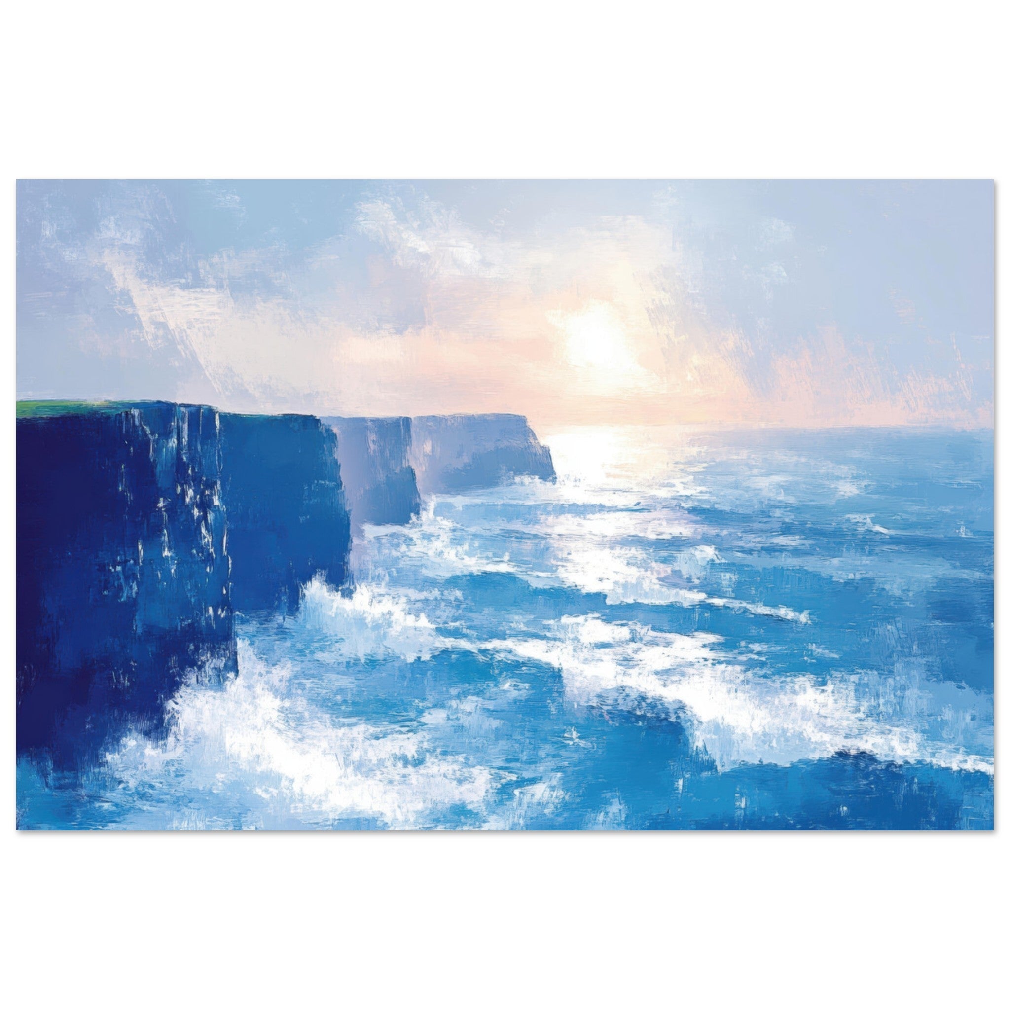 Aluminum Print Landscape - Seaside Cliff at Sunrise A breathtaking Empress 2 - Shop Ai Art WebShop - Digital Art online Store