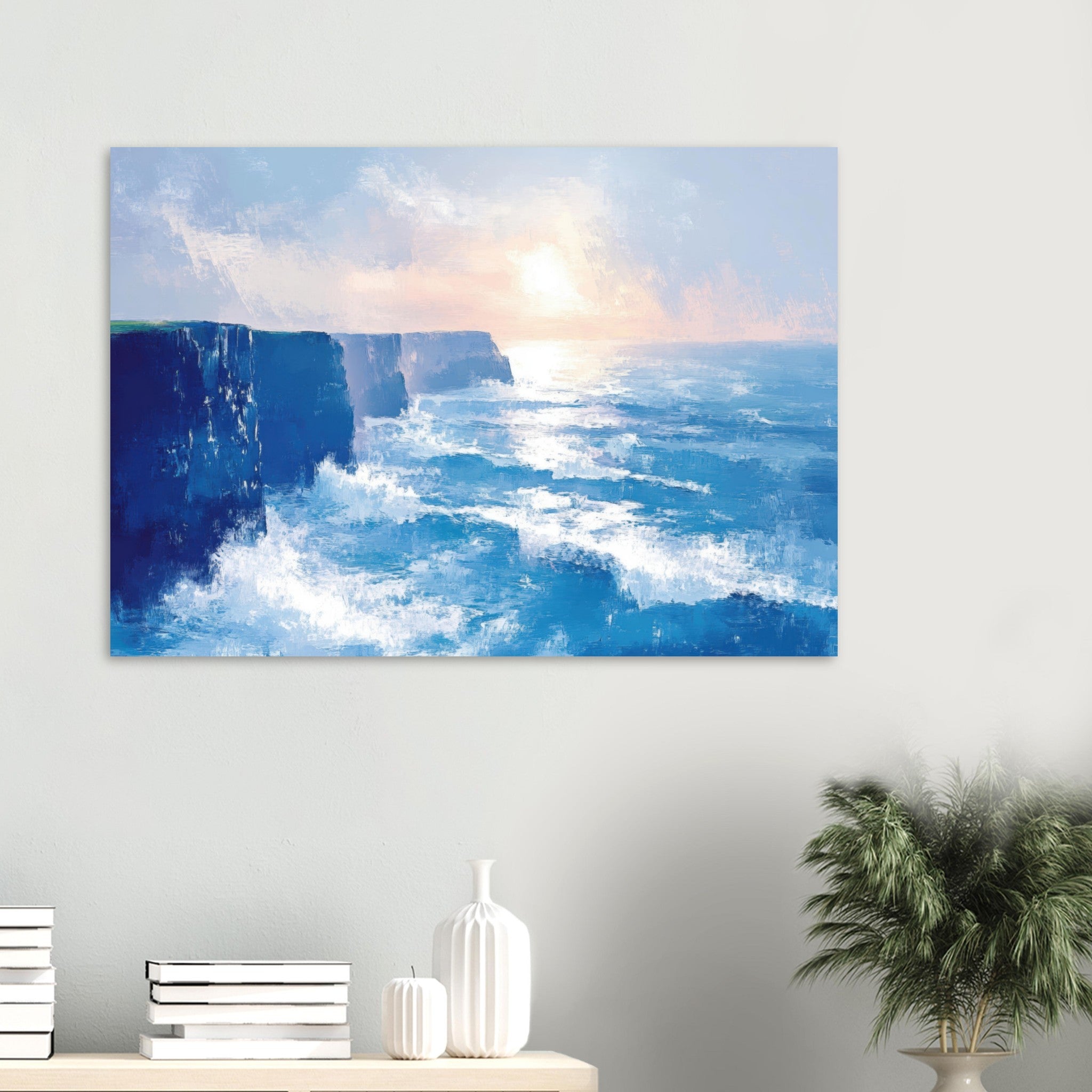 Aluminum Print Landscape - Seaside Cliff at Sunrise A breathtaking Empress 2 - Shop Ai Art WebShop - Digital Art online Store