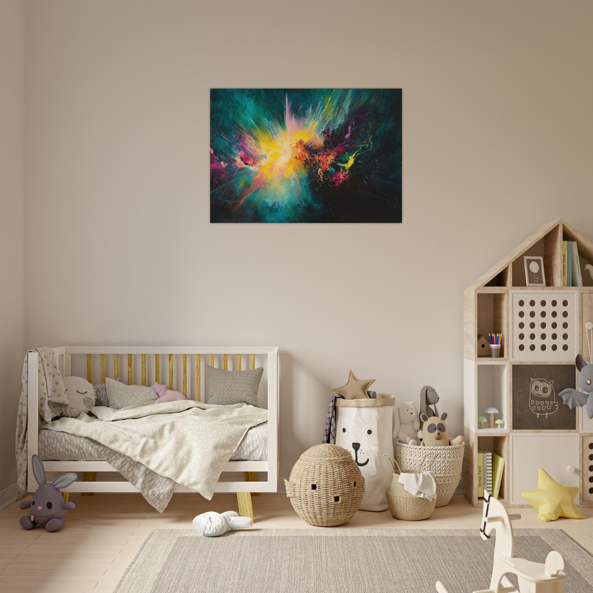 Aluminum Print Landscape - Spectral Dissonance Razor - sharp angular forms - Shop Ai Art WebShop - Digital Art online Store