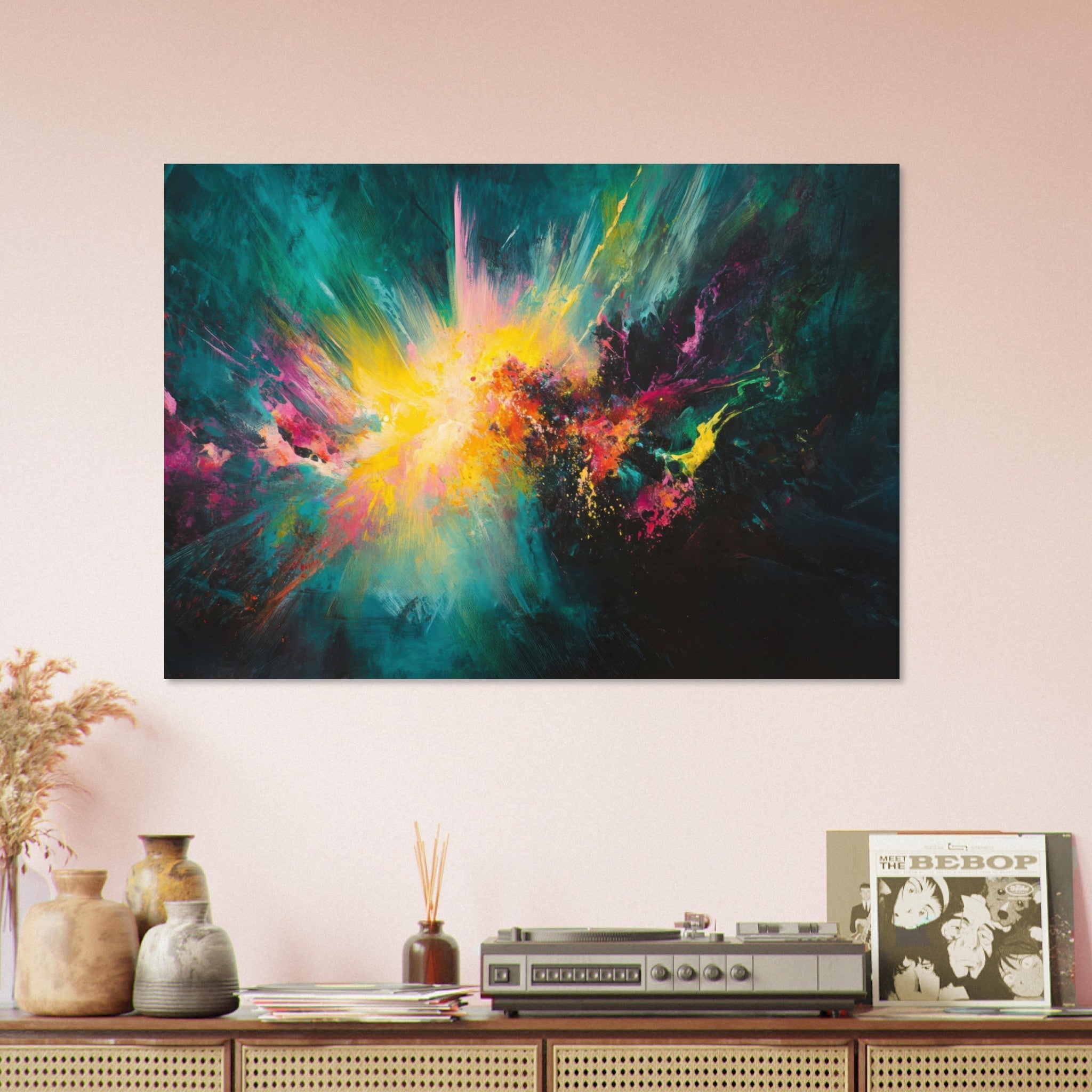 Aluminum Print Landscape - Spectral Dissonance Razor - sharp angular forms - Shop Ai Art WebShop - Digital Art online Store