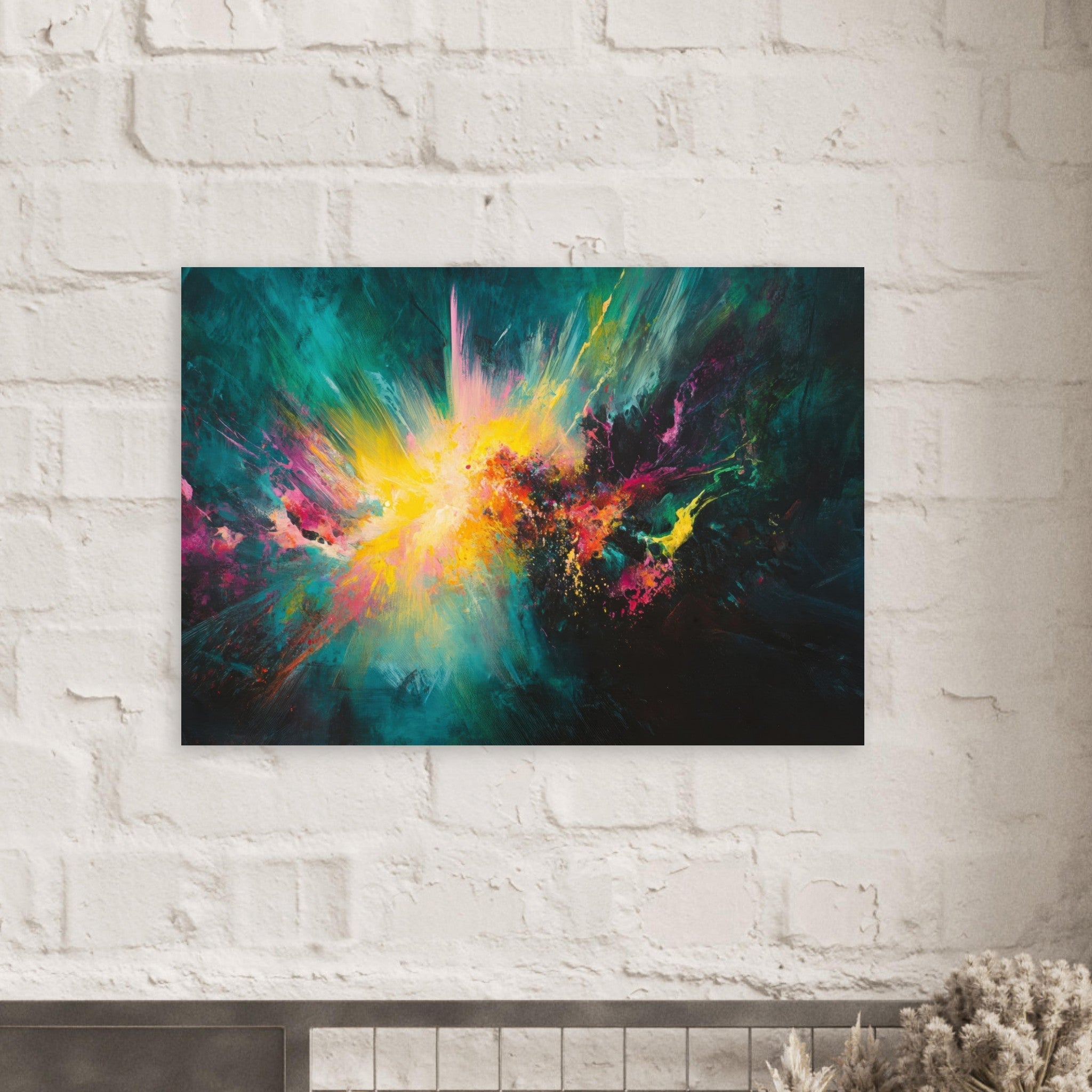 Aluminum Print Landscape - Spectral Dissonance Razor - sharp angular forms - Shop Ai Art WebShop - Digital Art online Store