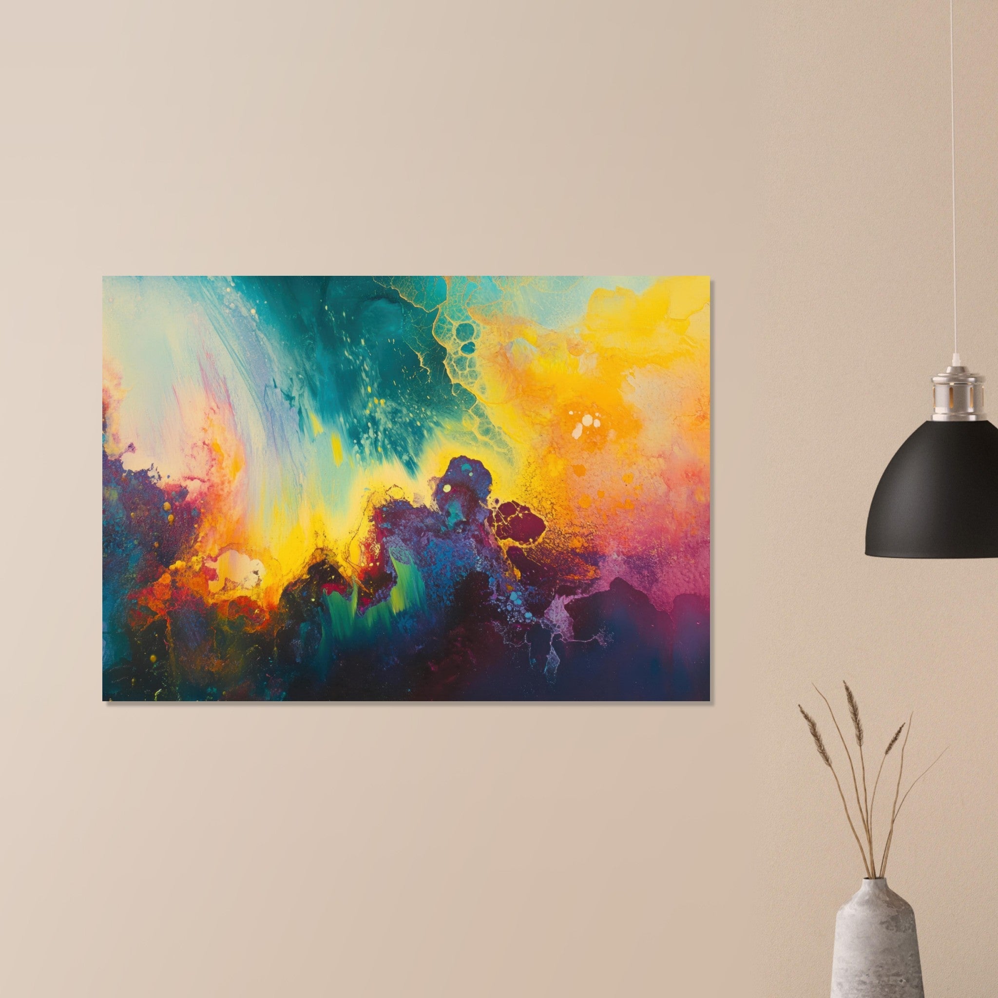 Aluminum Print Landscape - Spectral Dissonance Razor - sharp angular forms 3 - Shop Ai Art WebShop - Digital Art online Store