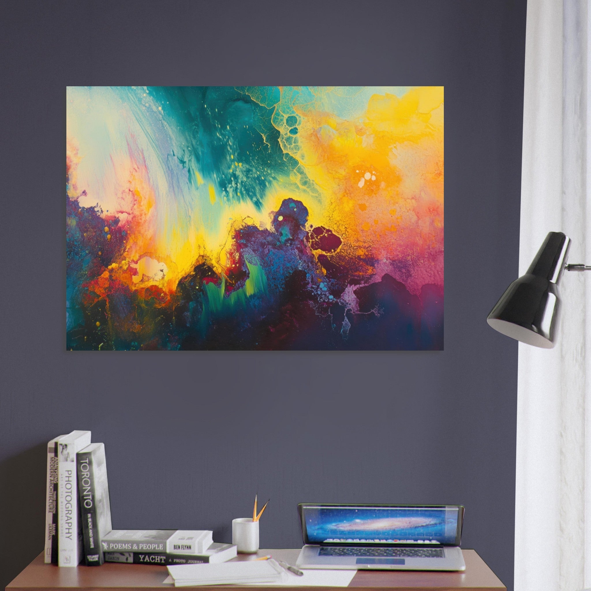 Aluminum Print Landscape - Spectral Dissonance Razor - sharp angular forms 3 - Shop Ai Art WebShop - Digital Art online Store