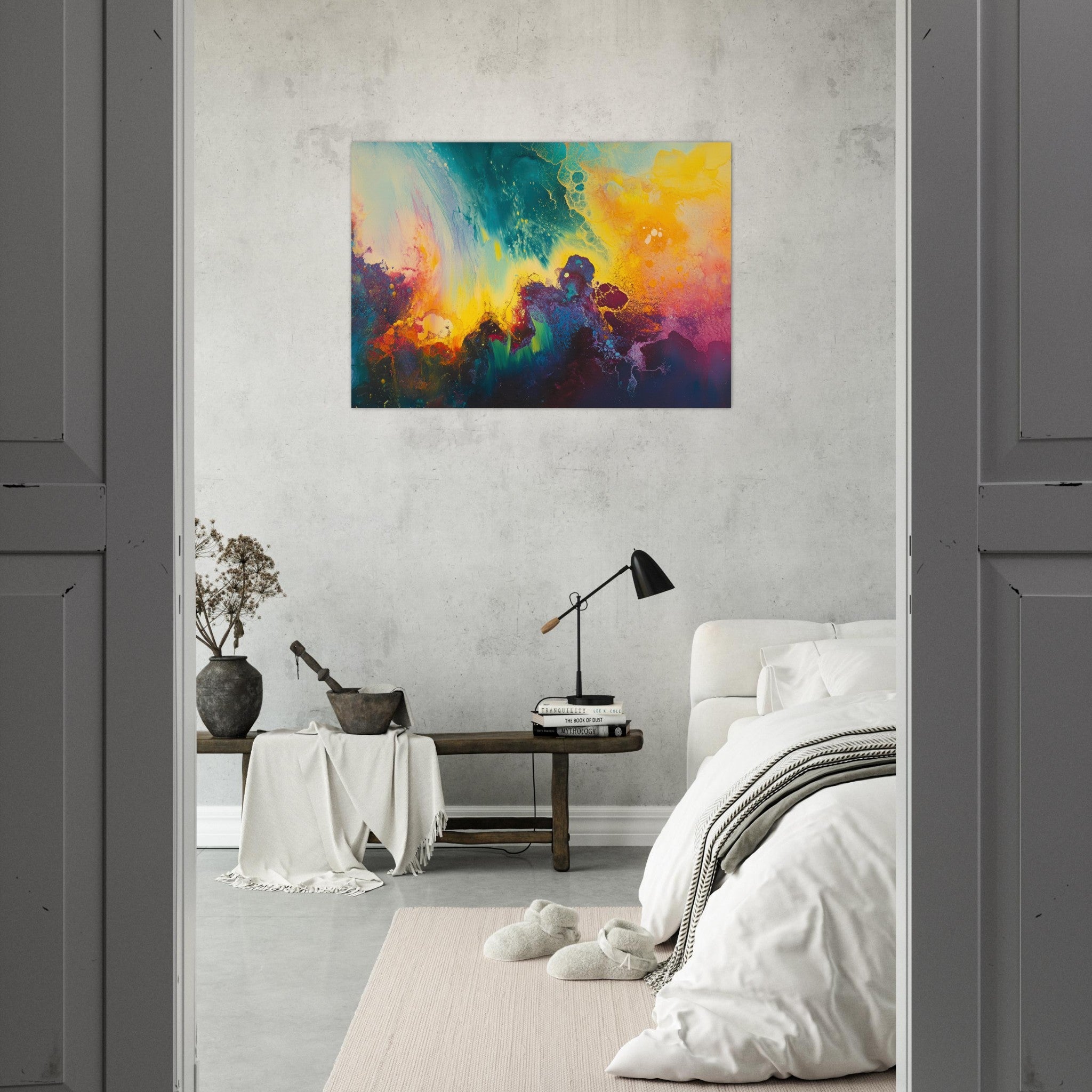 Aluminum Print Landscape - Spectral Dissonance Razor - sharp angular forms 3 - Shop Ai Art WebShop - Digital Art online Store