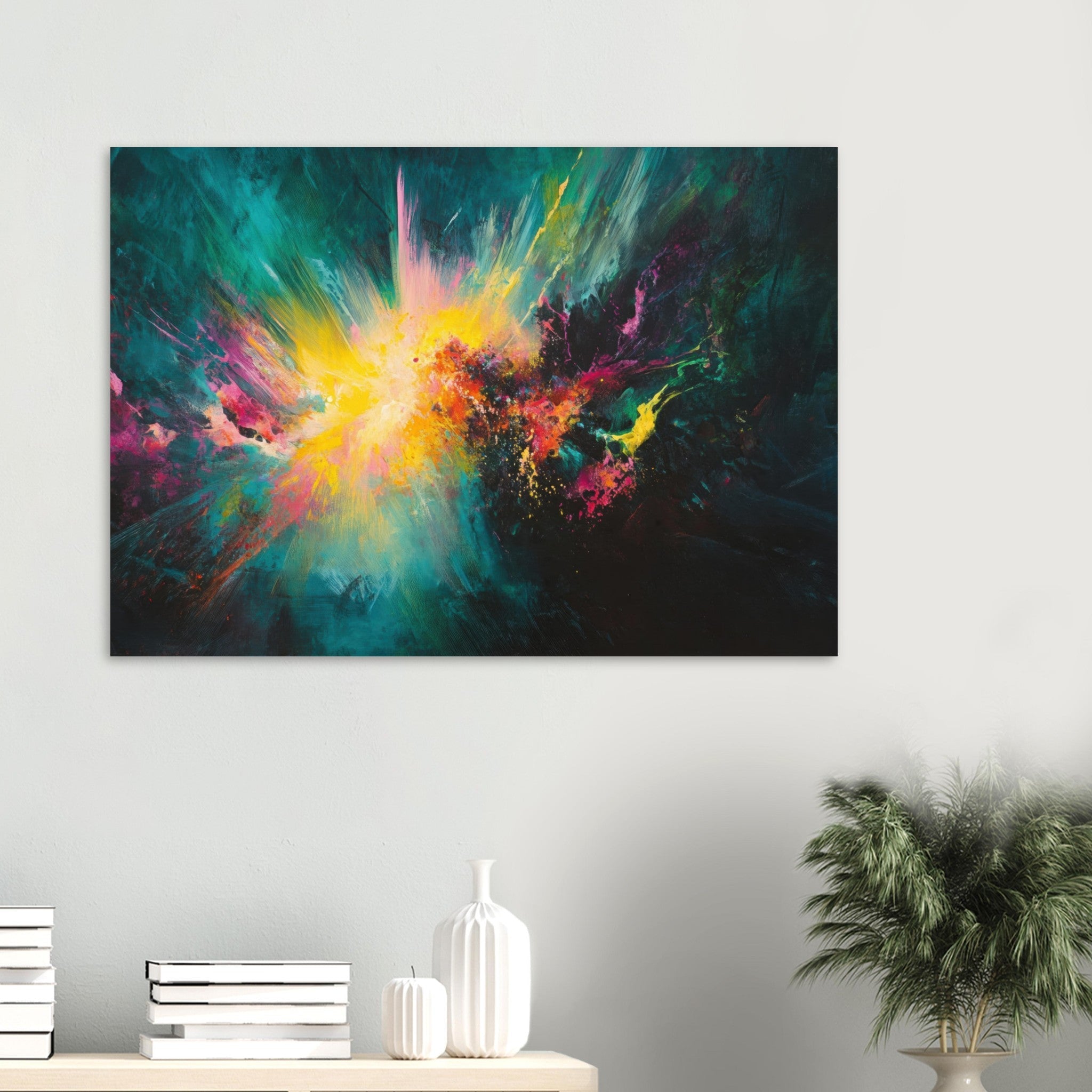 Aluminum Print Landscape - Spectral Dissonance Razor - sharp angular forms - Shop Ai Art WebShop - Digital Art online Store