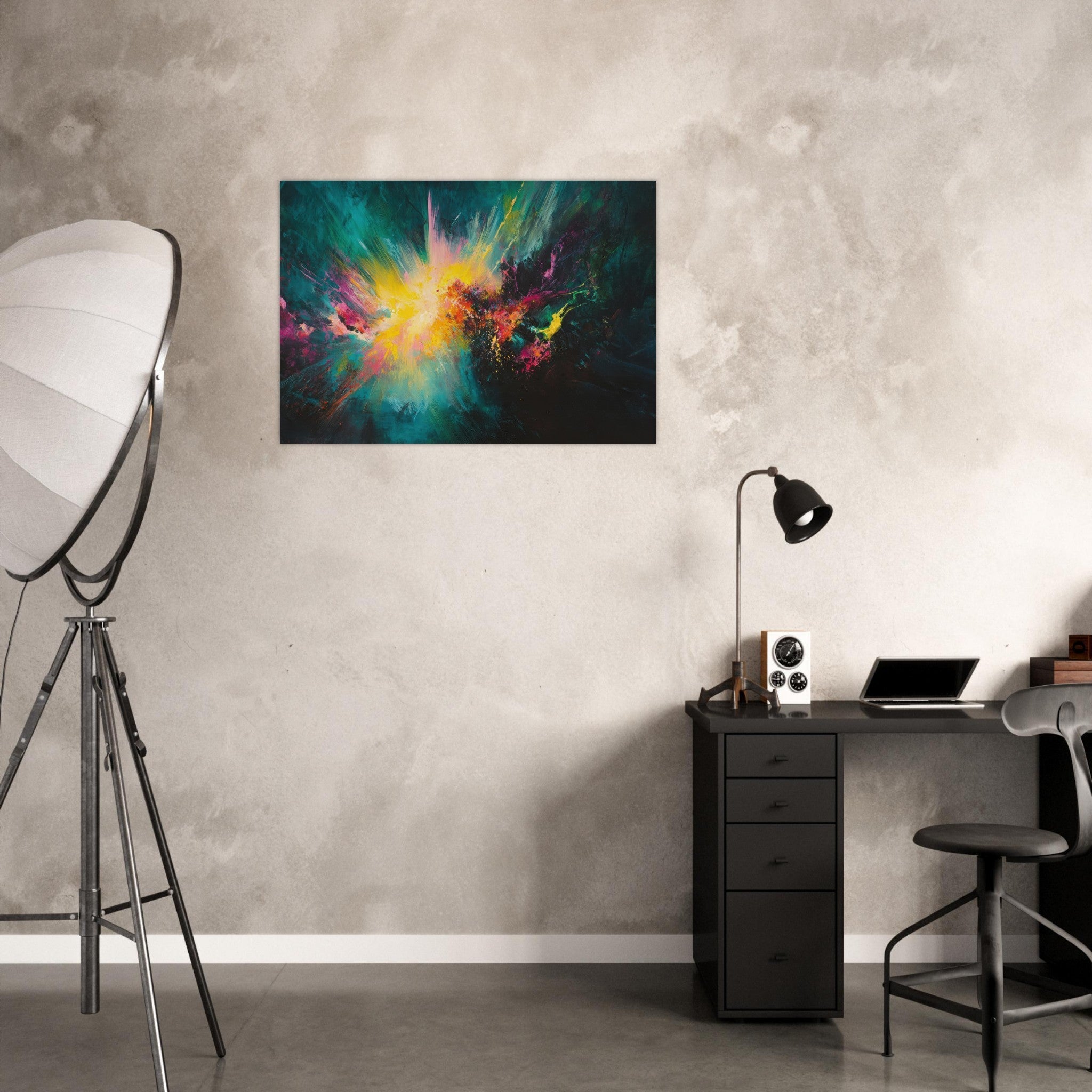 Aluminum Print Landscape - Spectral Dissonance Razor - sharp angular forms - Shop Ai Art WebShop - Digital Art online Store