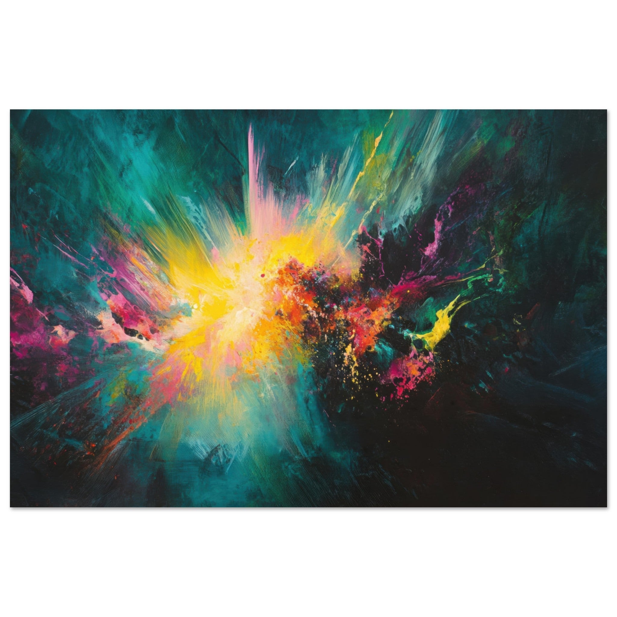 Aluminum Print Landscape - Spectral Dissonance Razor - sharp angular forms - Shop Ai Art WebShop - Digital Art online Store