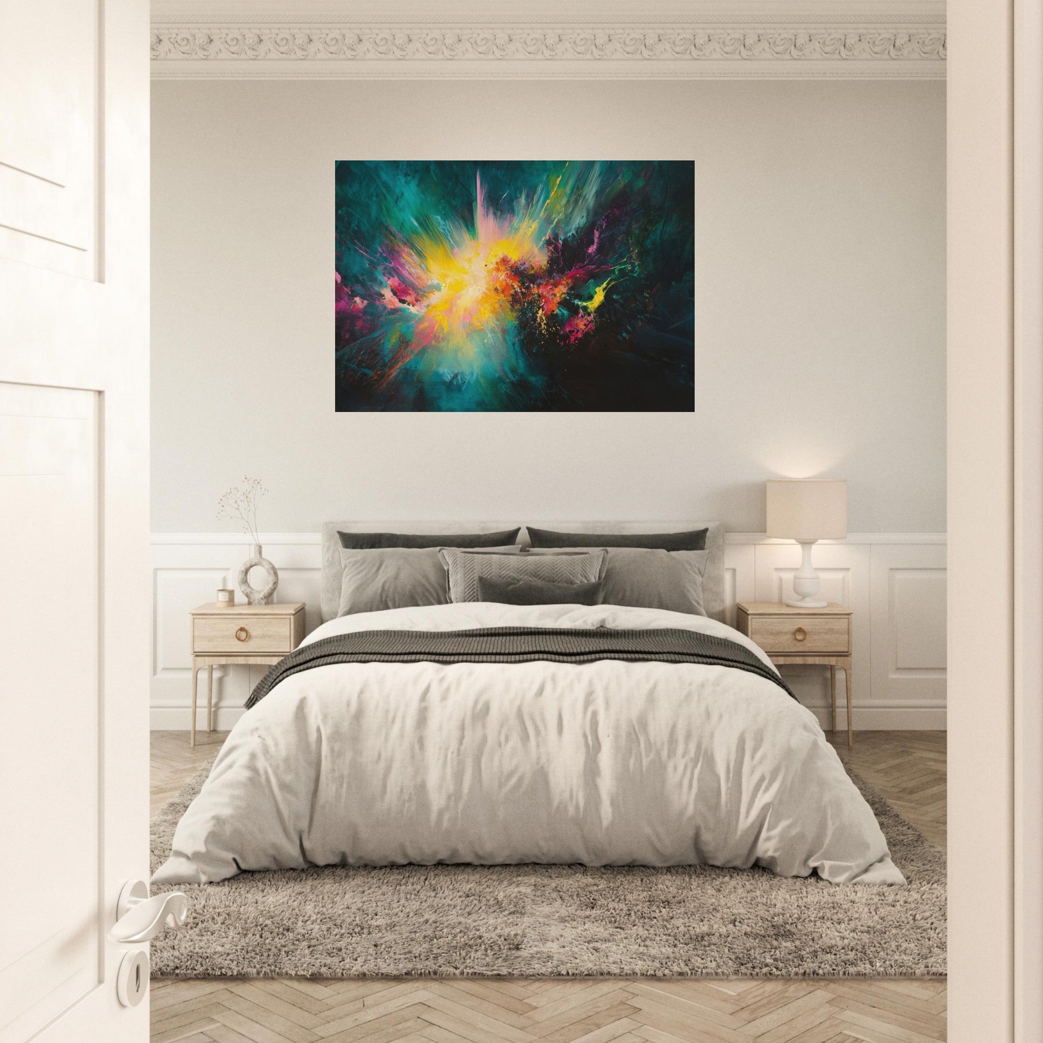 Aluminum Print Landscape - Spectral Dissonance Razor - sharp angular forms - Shop Ai Art WebShop - Digital Art online Store