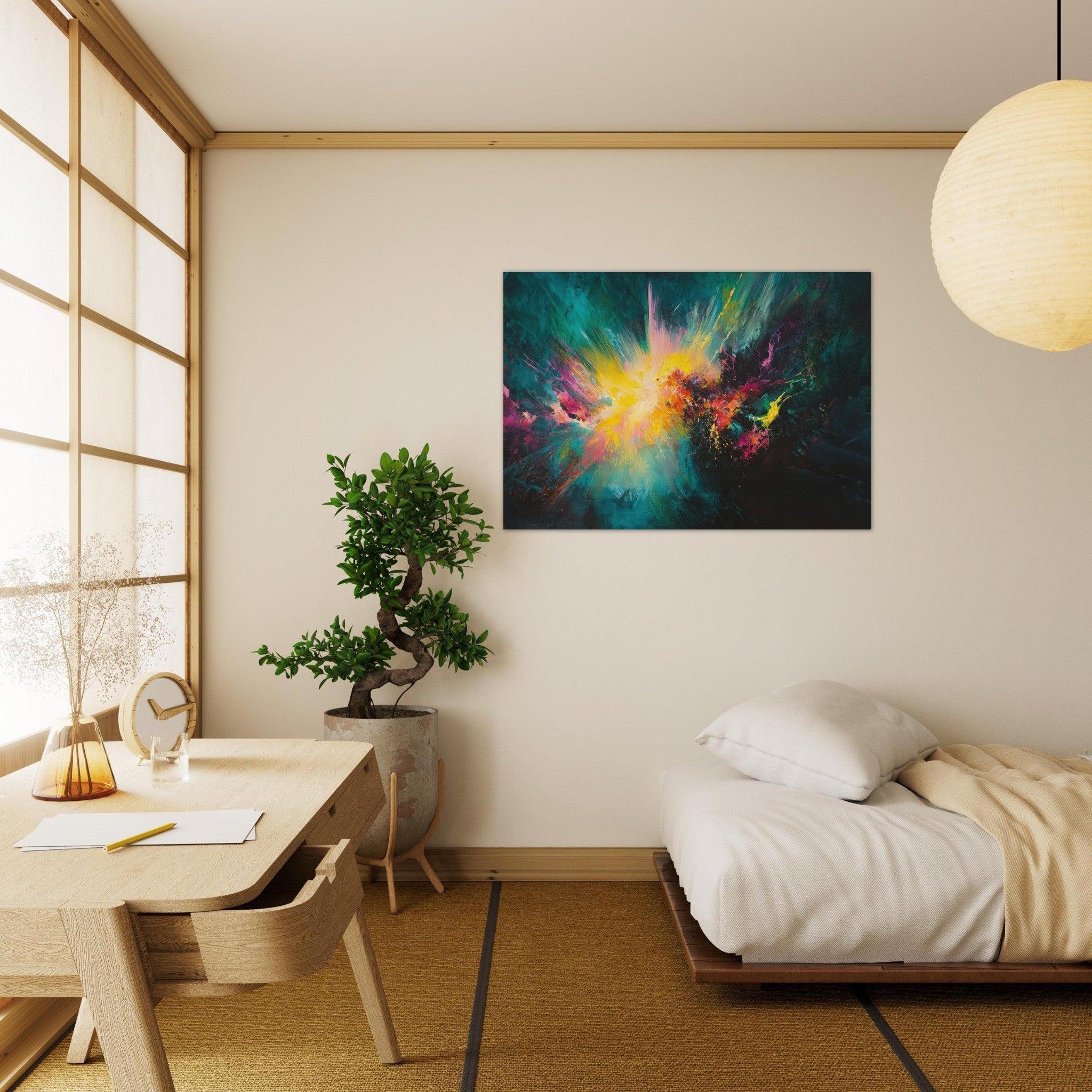 Aluminum Print Landscape - Spectral Dissonance Razor - sharp angular forms - Shop Ai Art WebShop - Digital Art online Store