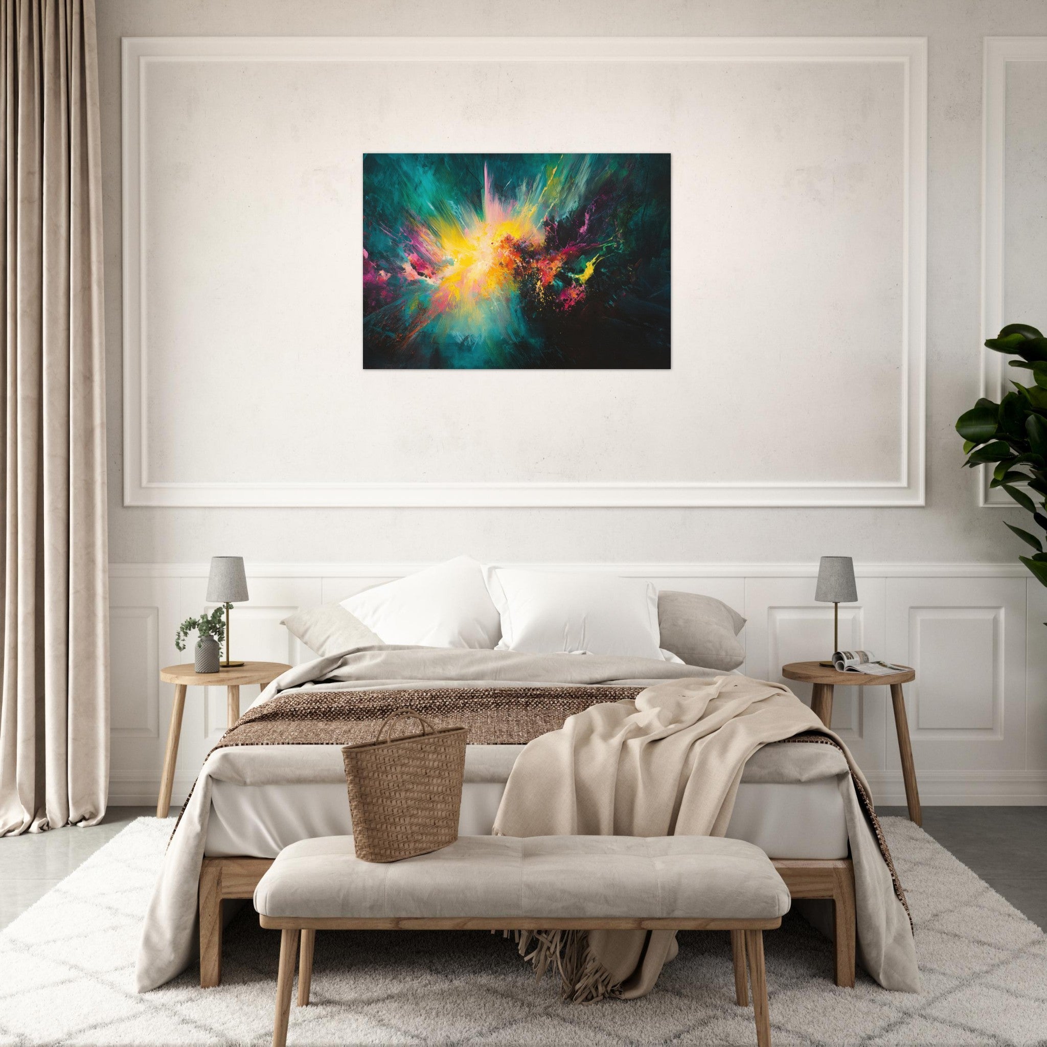 Aluminum Print Landscape - Spectral Dissonance Razor - sharp angular forms - Shop Ai Art WebShop - Digital Art online Store