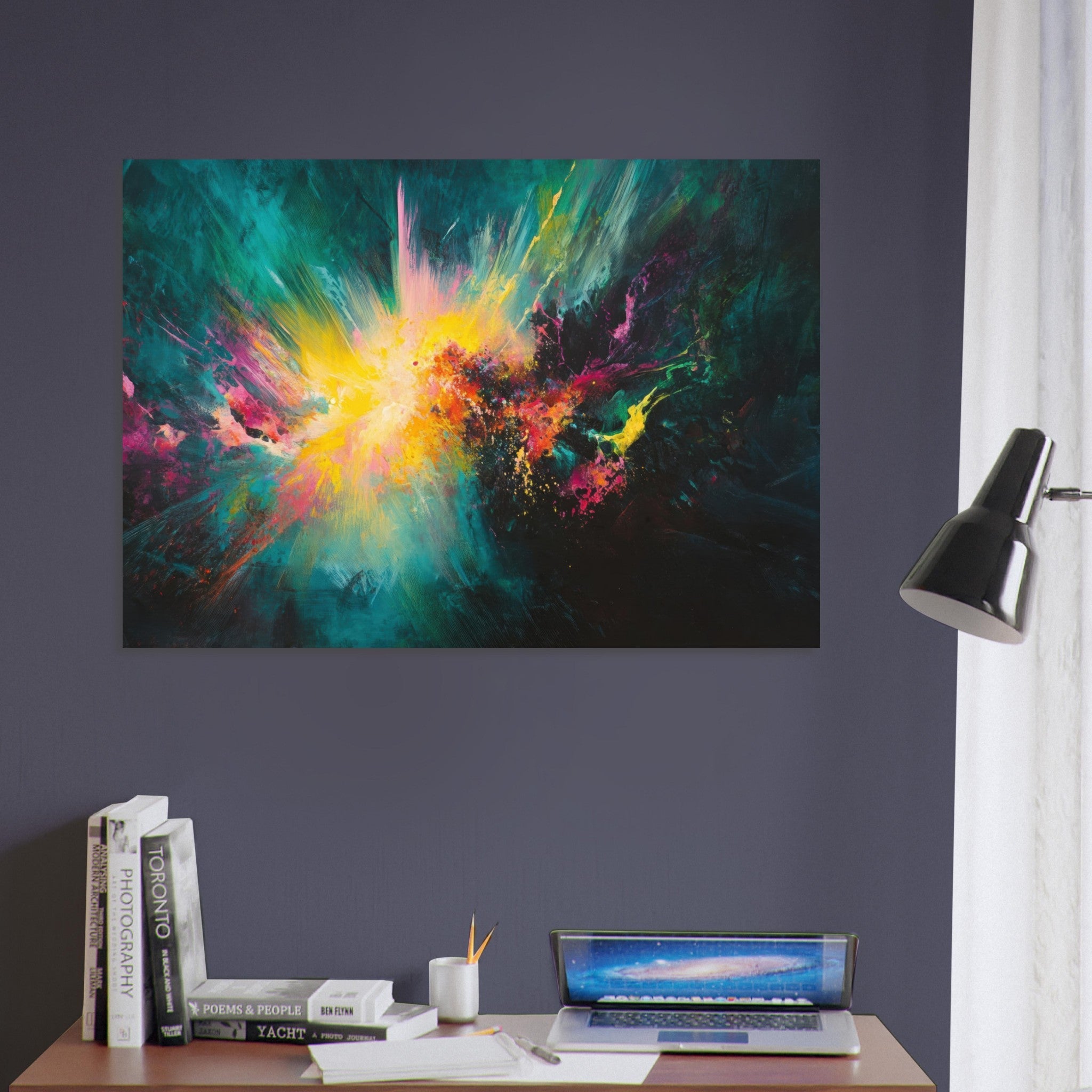 Aluminum Print Landscape - Spectral Dissonance Razor - sharp angular forms - Shop Ai Art WebShop - Digital Art online Store