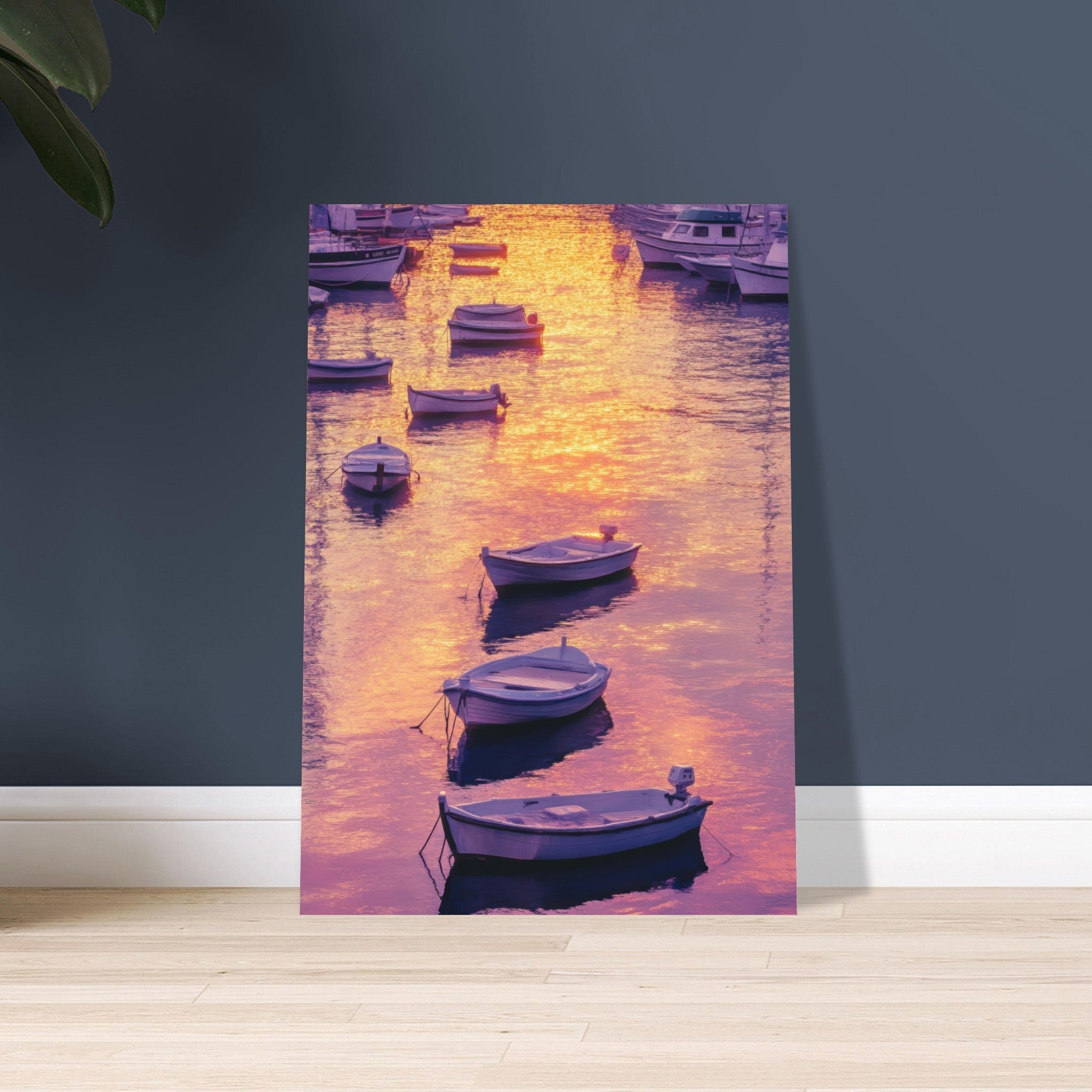 Aluminum Print Portrait - Boats at Dusk A harbor filled with gently rocky 4 - Shop Ai Art WebShop - Digital Art online Store
