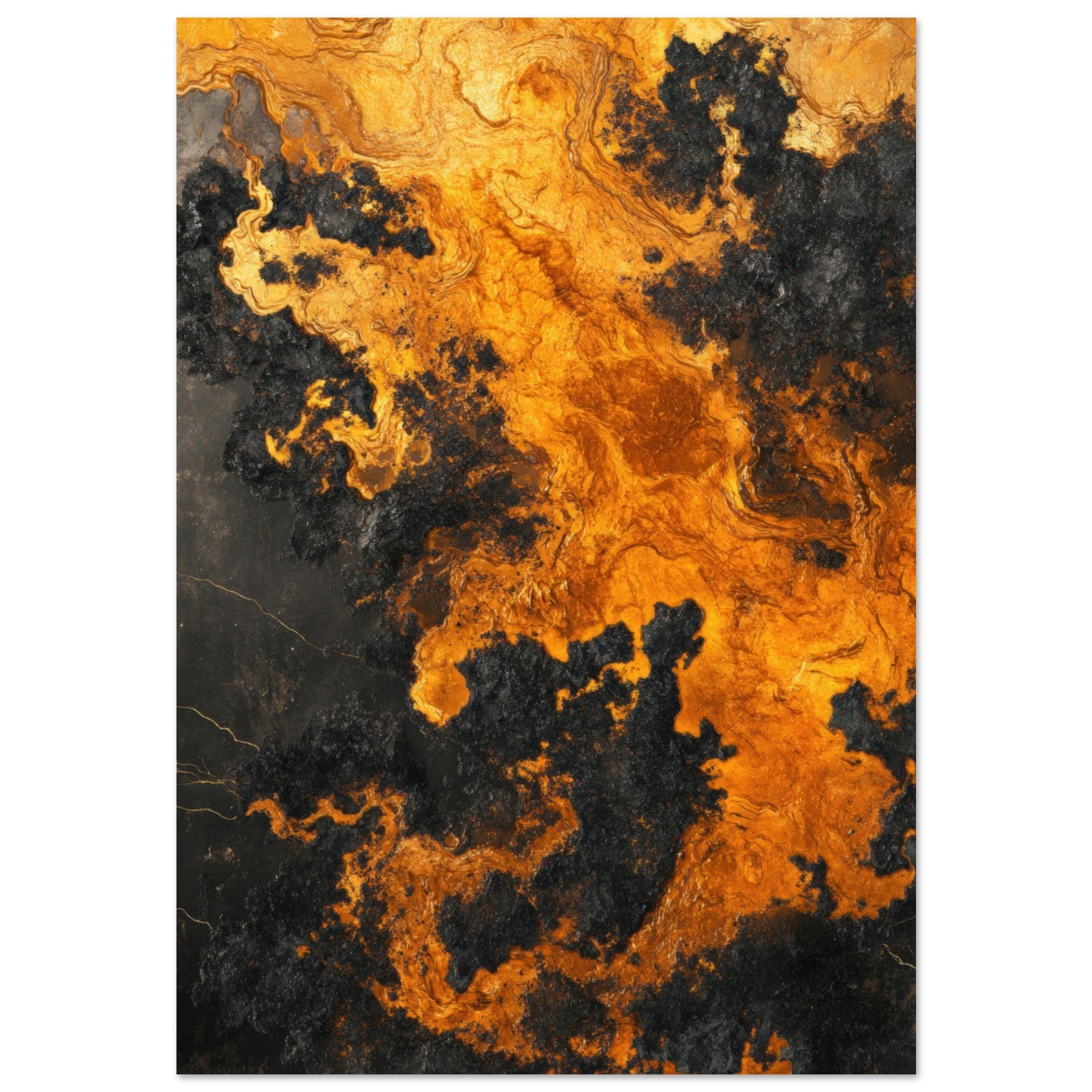 Aluminum Print Portrait - Ember Genesis A volatile burst of molten gold 2 - Shop Ai Art WebShop - Digital Art online Store