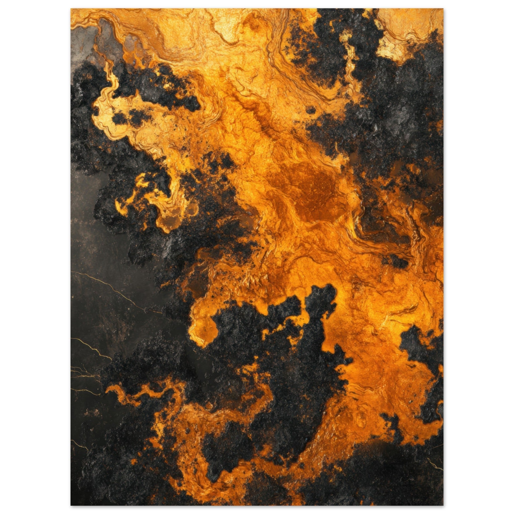 Aluminum Print Portrait - Ember Genesis A volatile burst of molten gold 2 - Shop Ai Art WebShop - Digital Art online Store