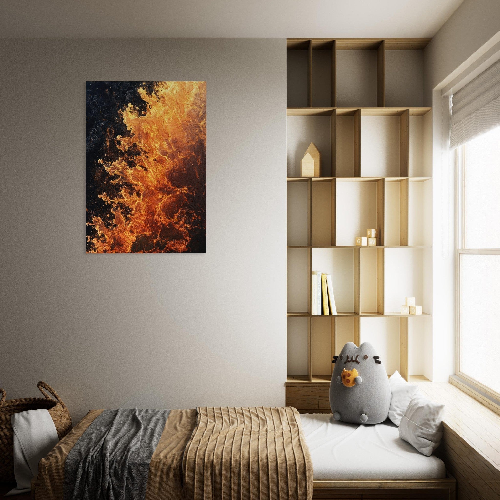 Aluminum Print Portrait - Ember Genesis A volatile burst of molten gold 7 - Shop Ai Art WebShop - Digital Art online Store