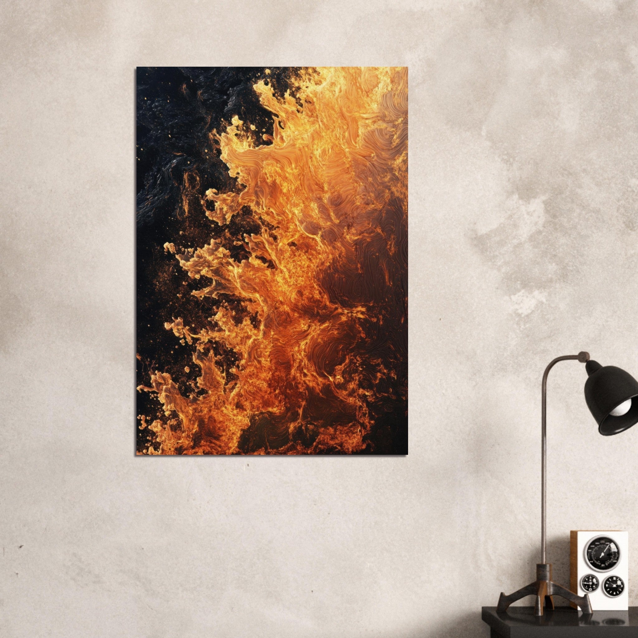 Aluminum Print Portrait - Ember Genesis A volatile burst of molten gold 7 - Shop Ai Art WebShop - Digital Art online Store
