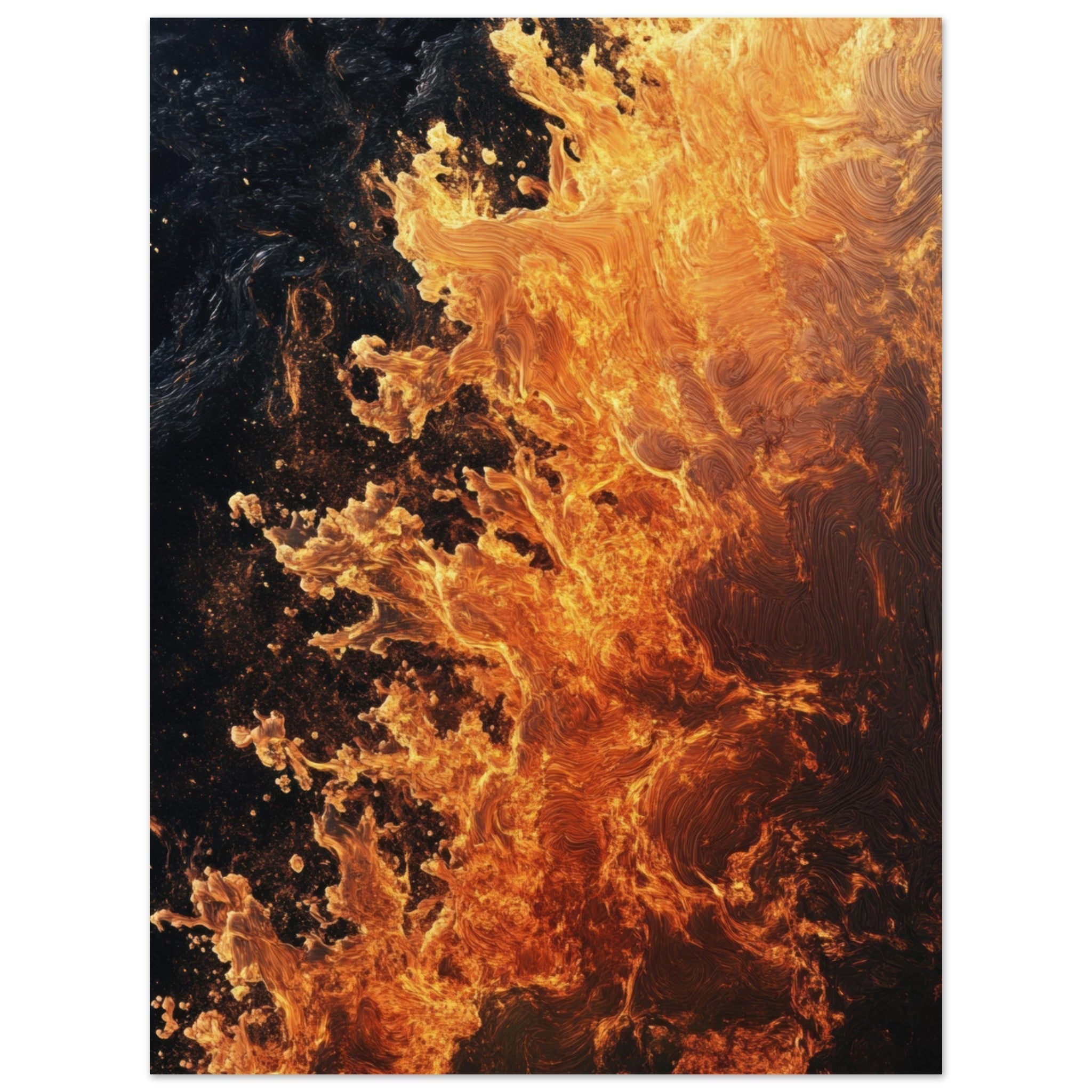 Aluminum Print Portrait - Ember Genesis A volatile burst of molten gold 7 - Shop Ai Art WebShop - Digital Art online Store