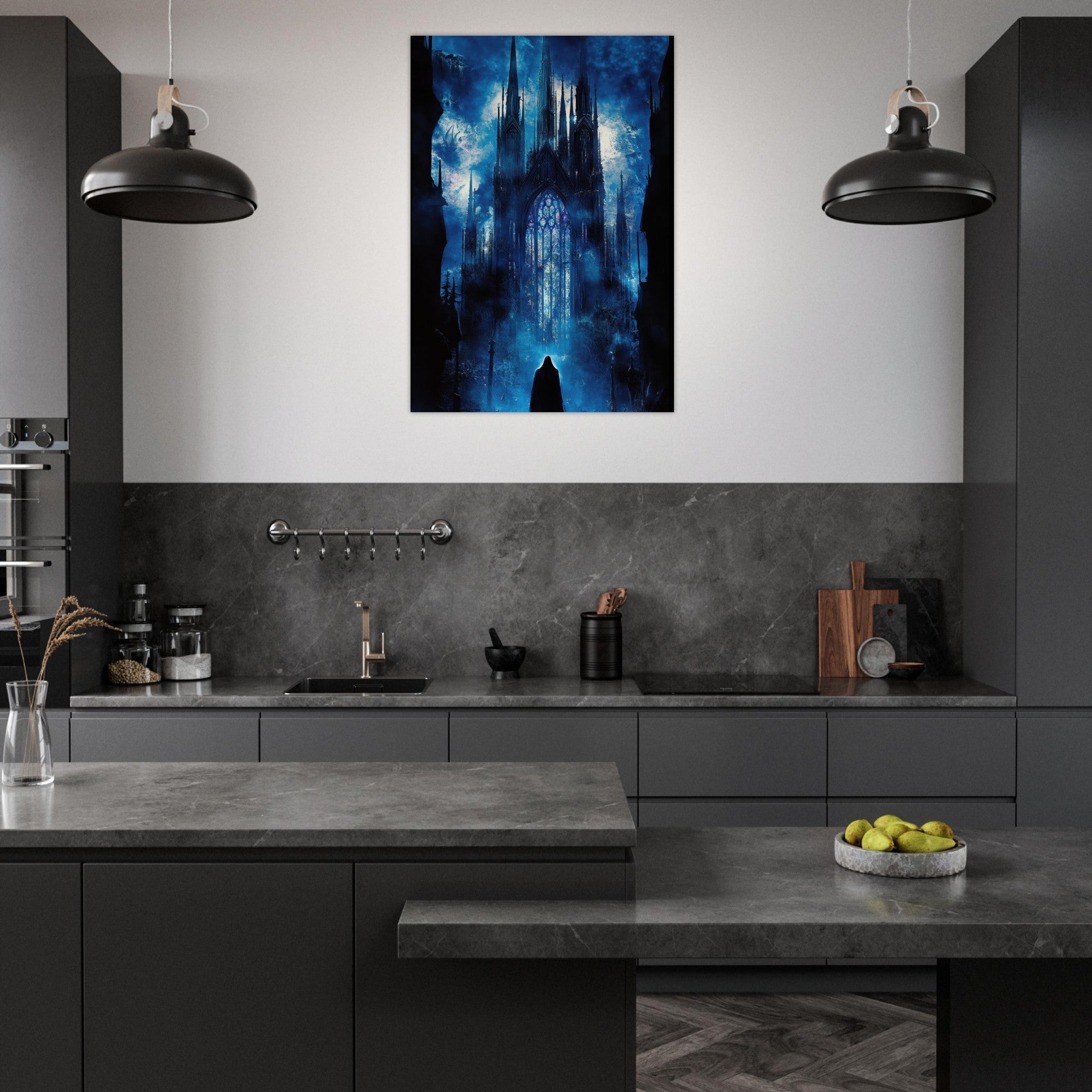Aluminum Print Portrait - Gothic Cathedral of Lost Magic A haunting Gothic - Shop Ai Art WebShop - Digital Art online Store