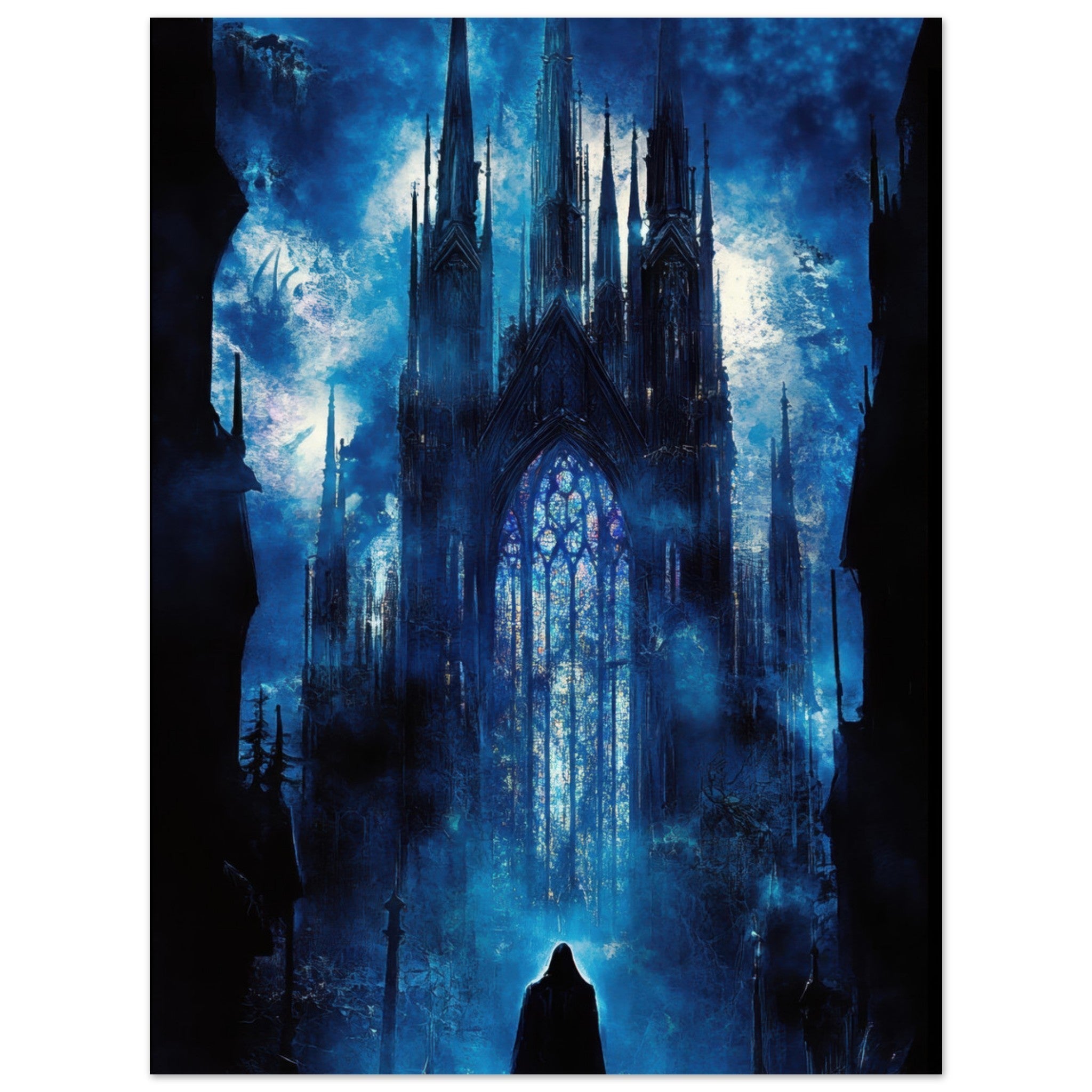Aluminum Print Portrait - Gothic Cathedral of Lost Magic A haunting Gothic - Shop Ai Art WebShop - Digital Art online Store