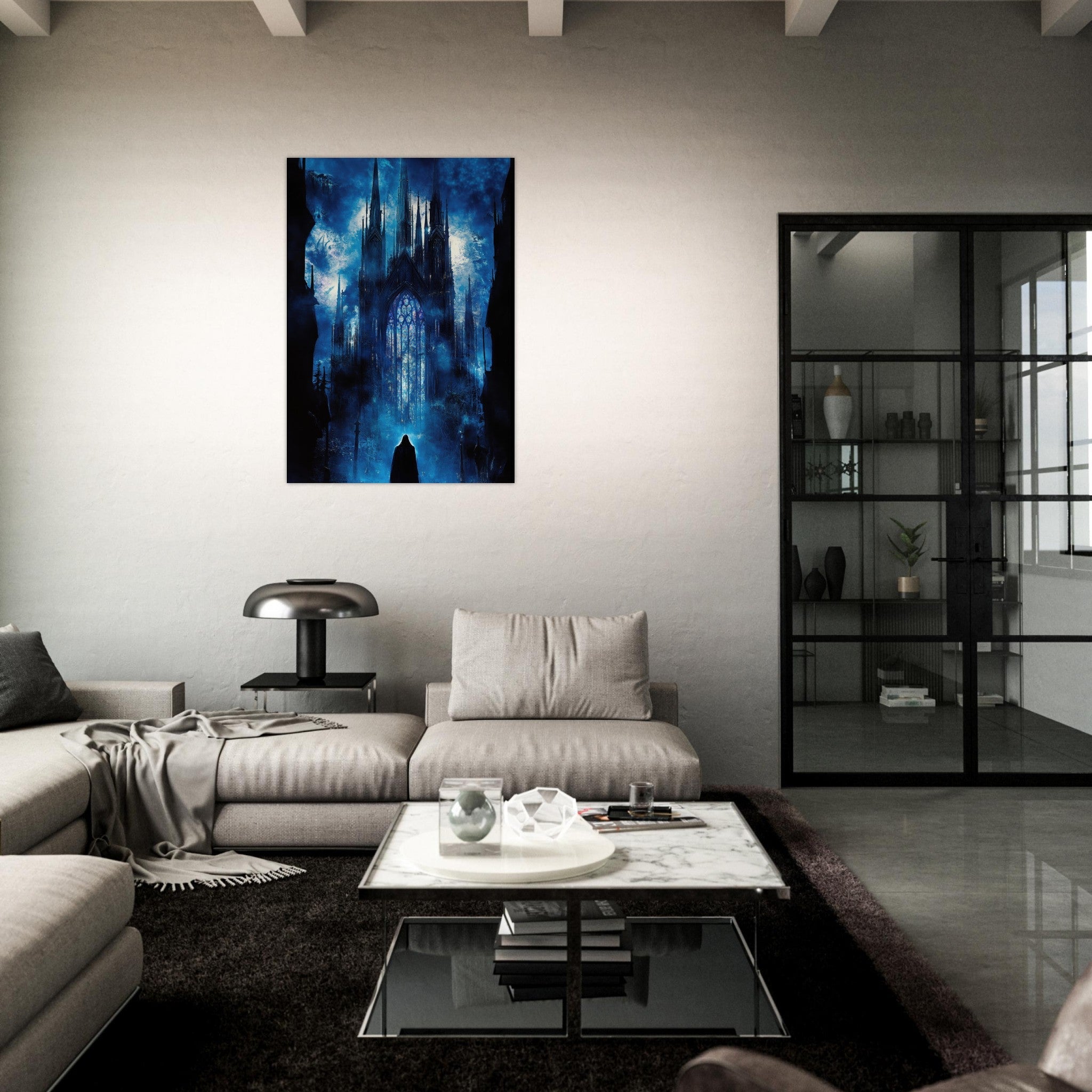 Aluminum Print Portrait - Gothic Cathedral of Lost Magic A haunting Gothic - Shop Ai Art WebShop - Digital Art online Store