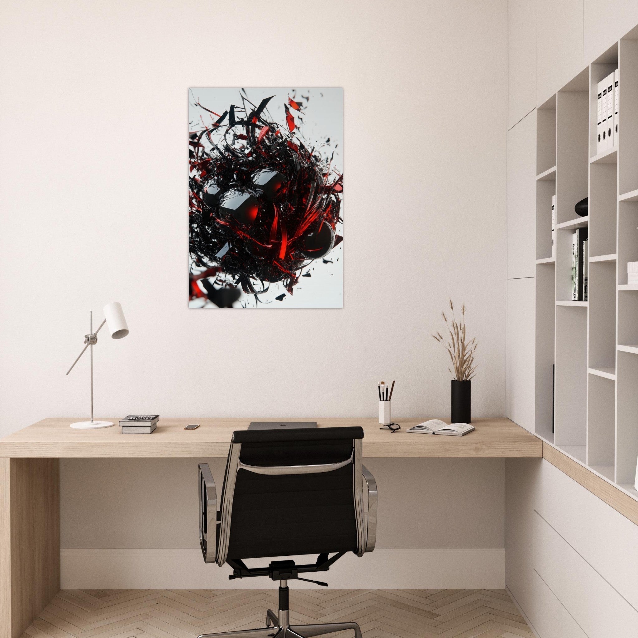 Aluminum Print Portrait - Gravitys Collapse A violent implosion of fragment 4 - Shop Ai Art WebShop - Digital Art online Store