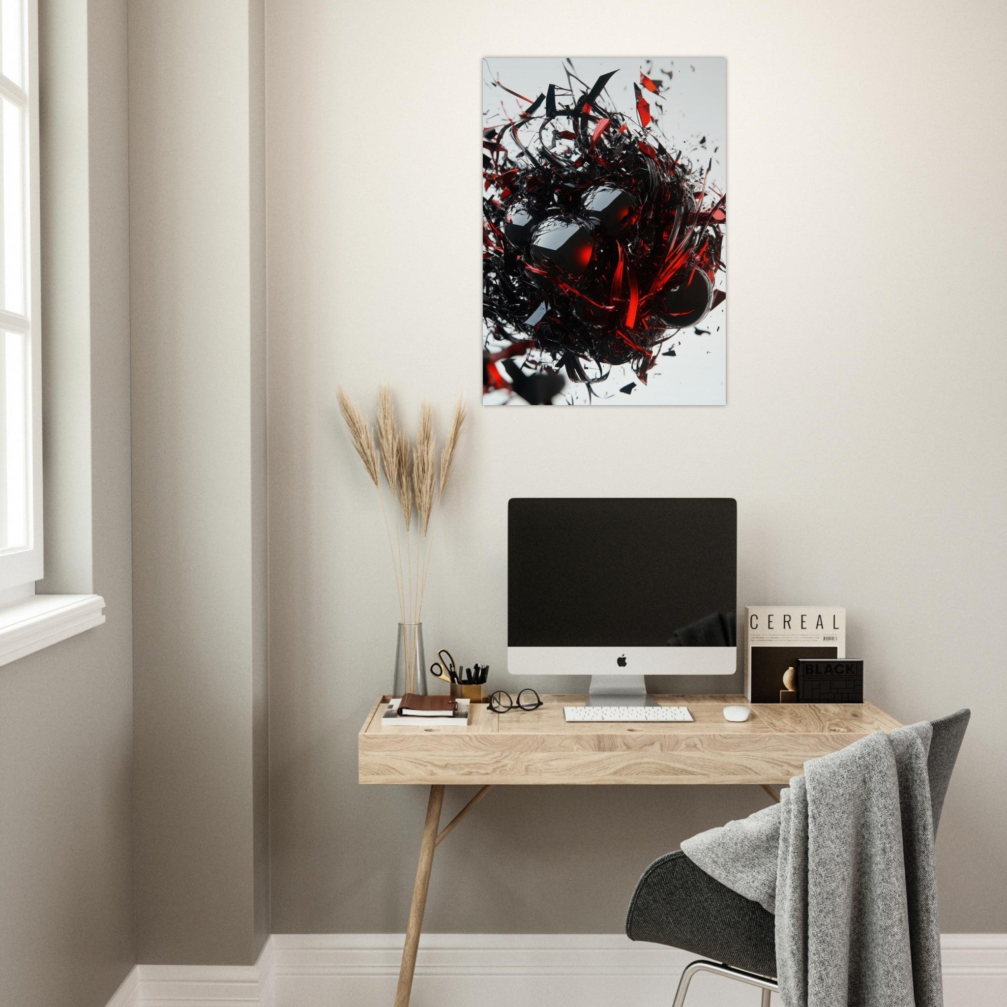 Aluminum Print Portrait - Gravitys Collapse A violent implosion of fragment 4 - Shop Ai Art WebShop - Digital Art online Store