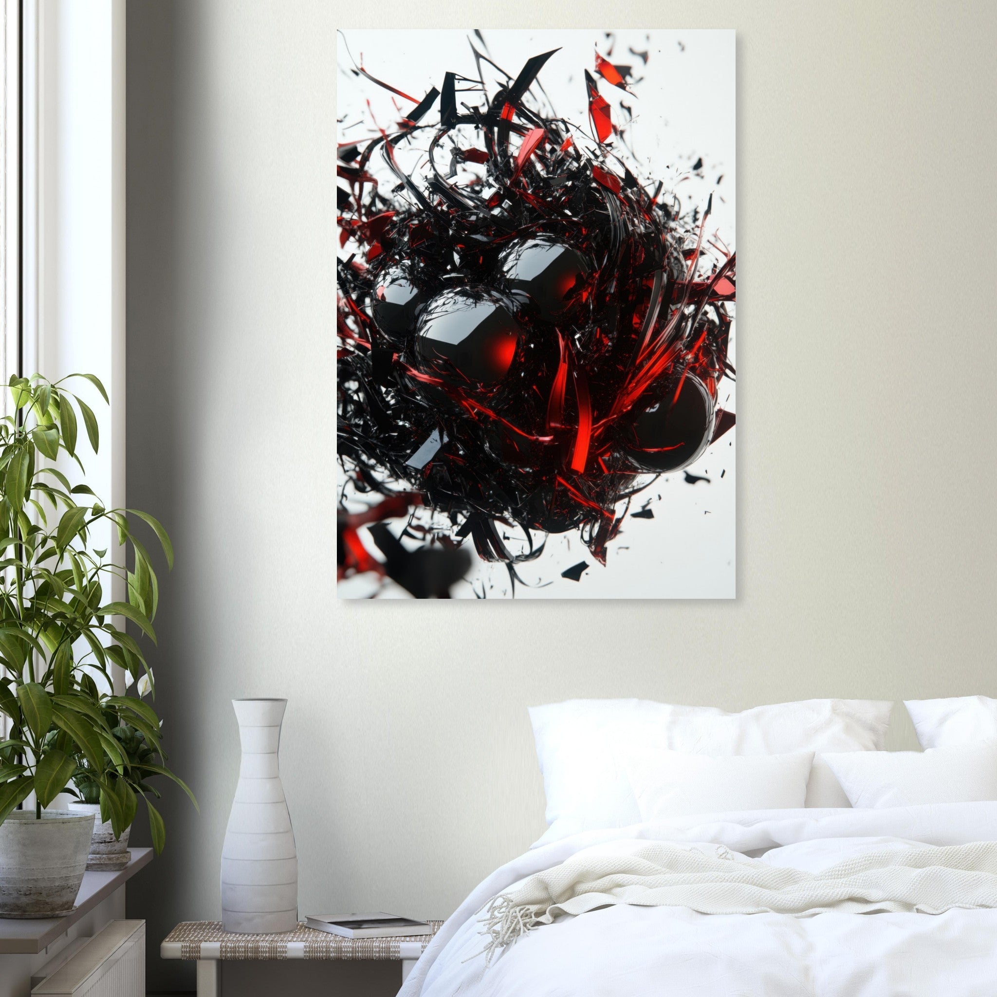 Aluminum Print Portrait - Gravitys Collapse A violent implosion of fragment 4 - Shop Ai Art WebShop - Digital Art online Store