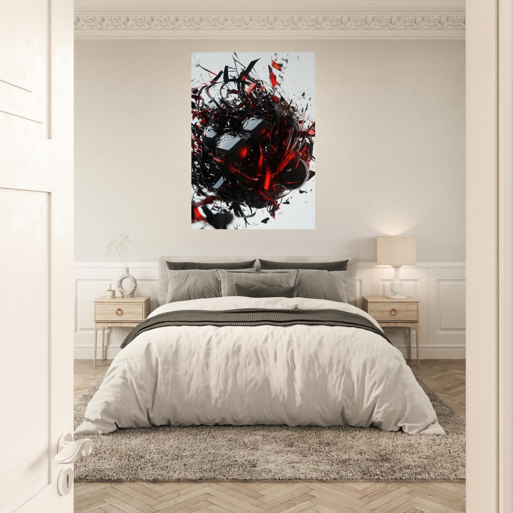 Aluminum Print Portrait - Gravitys Collapse A violent implosion of fragment 4 - Shop Ai Art WebShop - Digital Art online Store