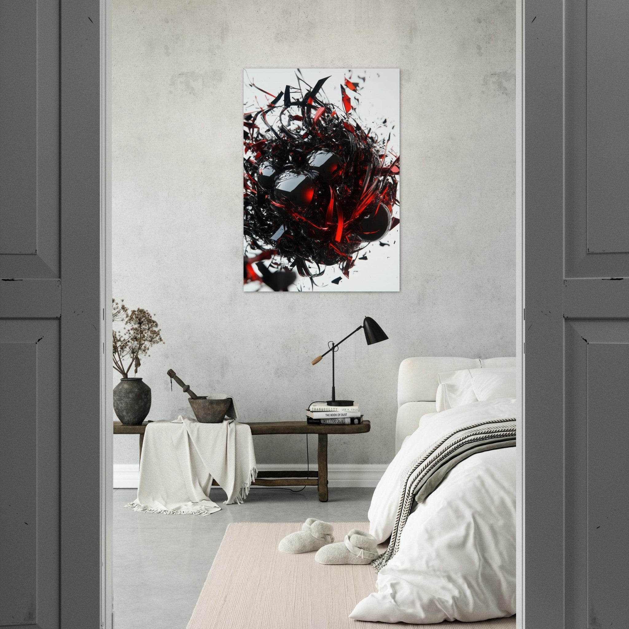 Aluminum Print Portrait - Gravitys Collapse A violent implosion of fragment 4 - Shop Ai Art WebShop - Digital Art online Store