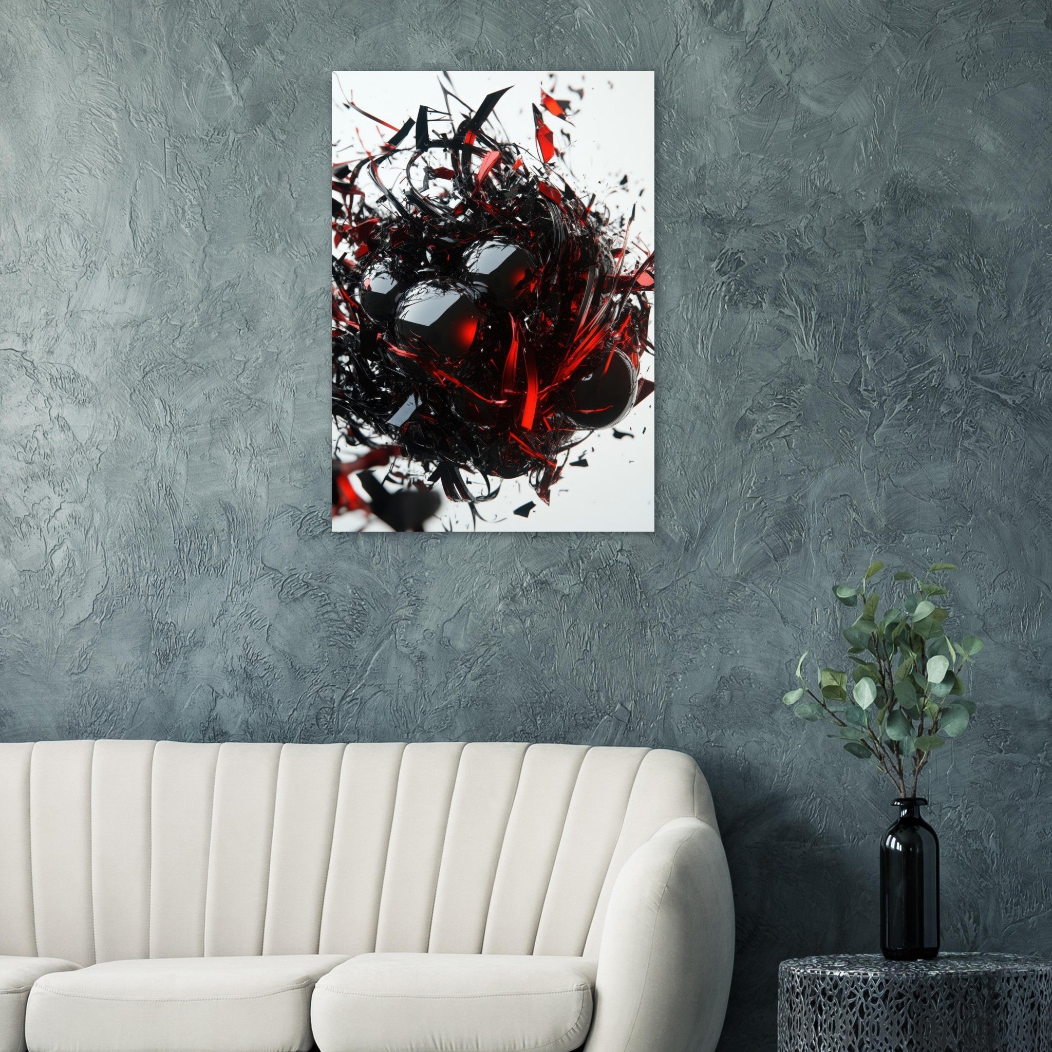 Aluminum Print Portrait - Gravitys Collapse A violent implosion of fragment 4 - Shop Ai Art WebShop - Digital Art online Store
