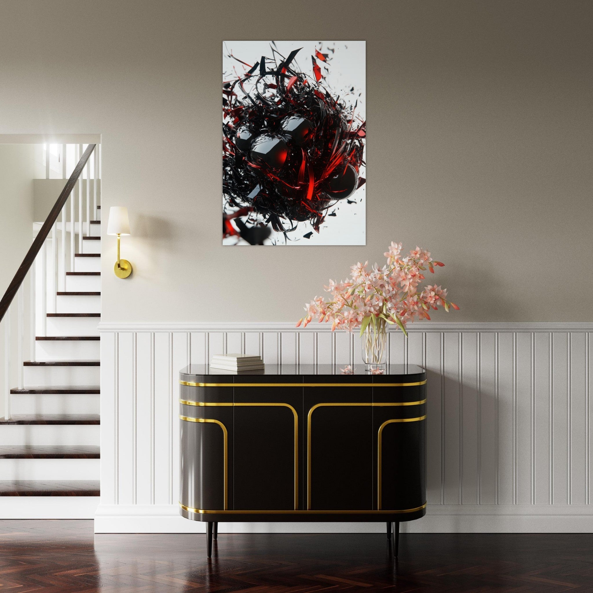 Aluminum Print Portrait - Gravitys Collapse A violent implosion of fragment 4 - Shop Ai Art WebShop - Digital Art online Store