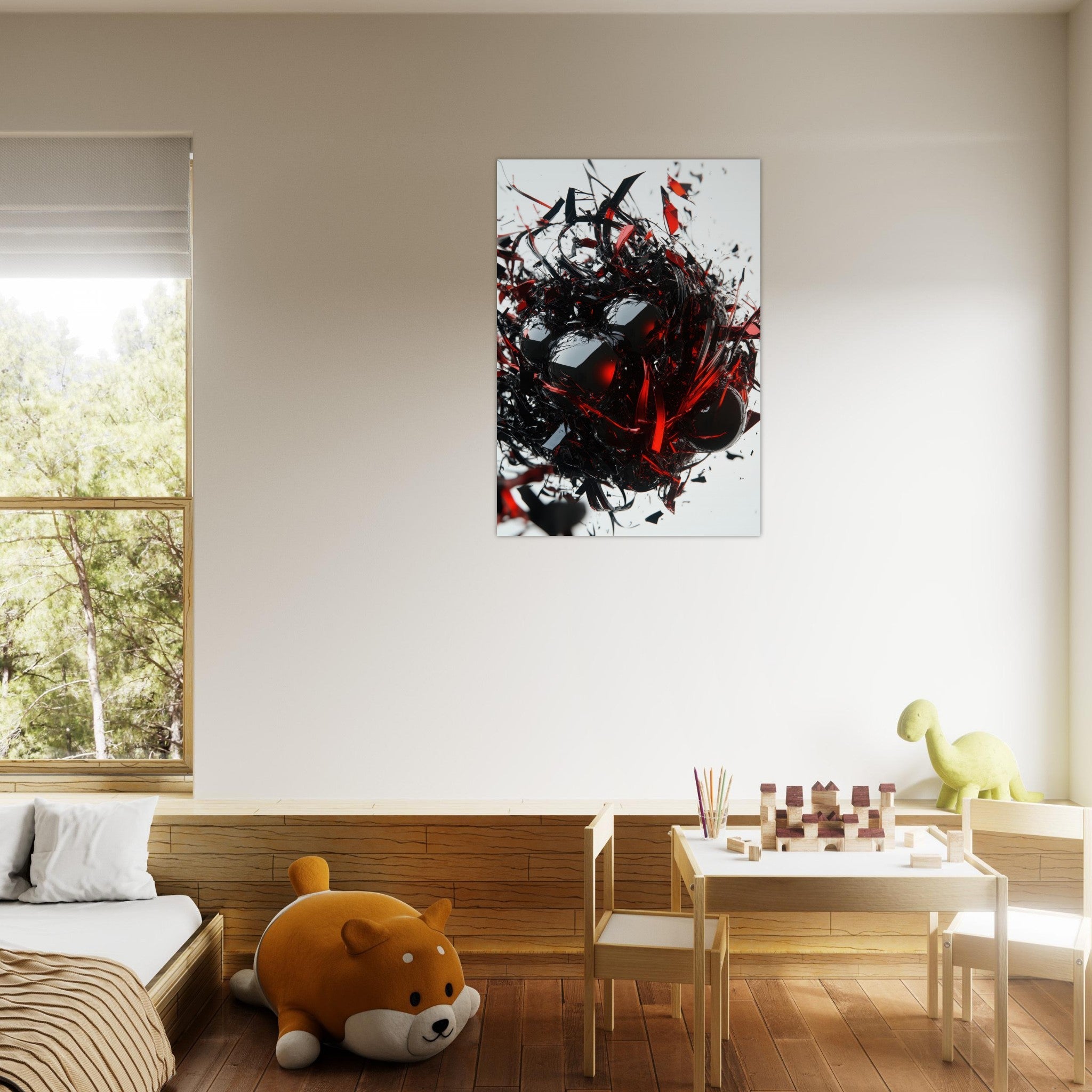 Aluminum Print Portrait - Gravitys Collapse A violent implosion of fragment 4 - Shop Ai Art WebShop - Digital Art online Store