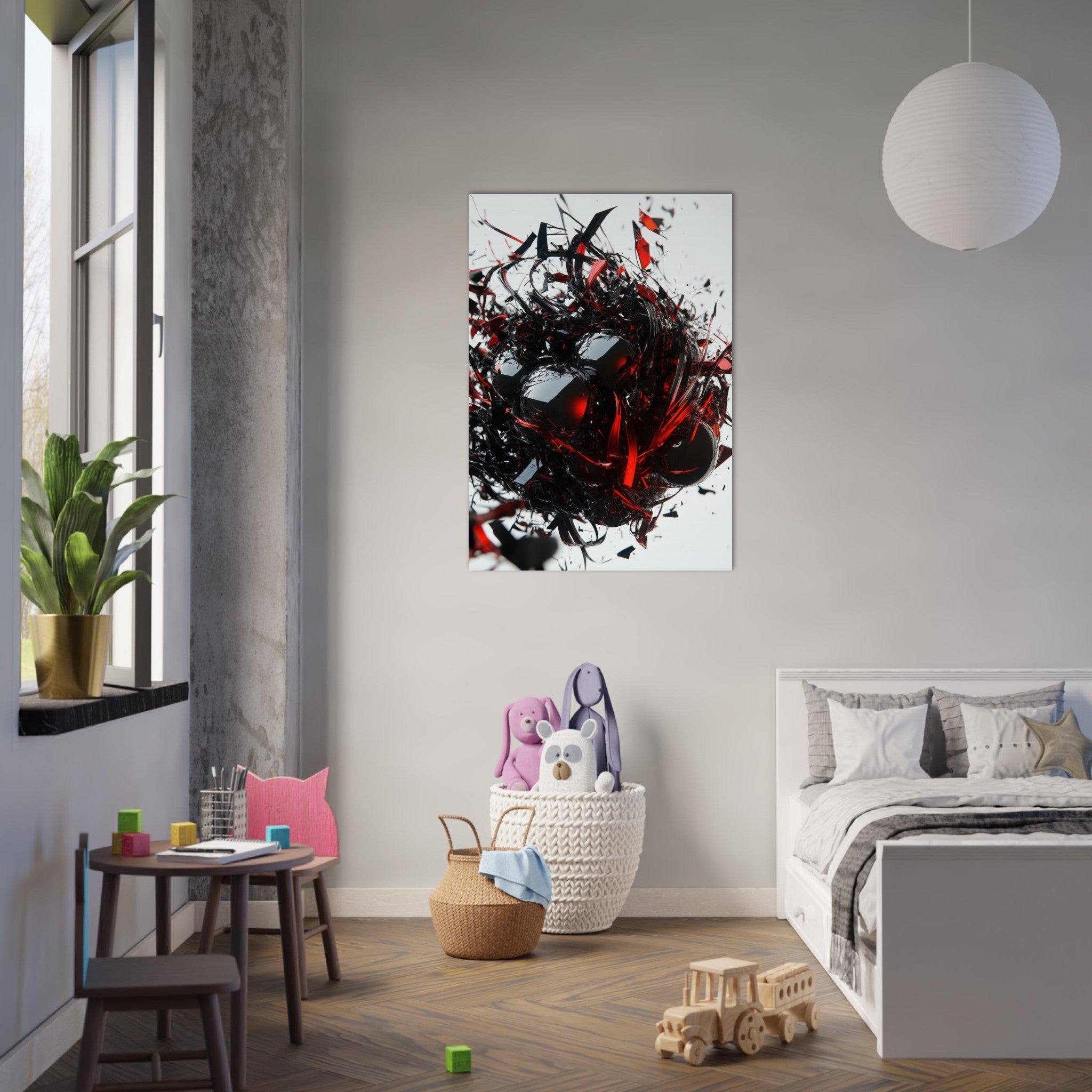 Aluminum Print Portrait - Gravitys Collapse A violent implosion of fragment 4 - Shop Ai Art WebShop - Digital Art online Store