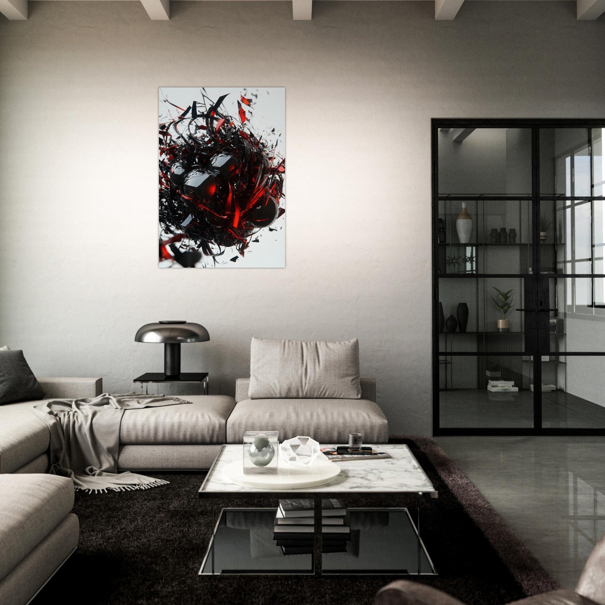 Aluminum Print Portrait - Gravitys Collapse A violent implosion of fragment 4 - Shop Ai Art WebShop - Digital Art online Store